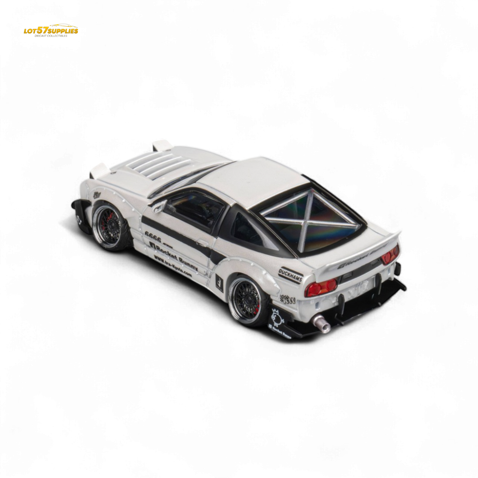 MicroTurbo Custom 180SX - Pandem Rocket Bunny White 1:64