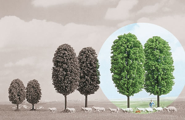 Busch 6054 A Scale Deciduous Trees -- 5-1/8" 13cm Tall pkg(2)