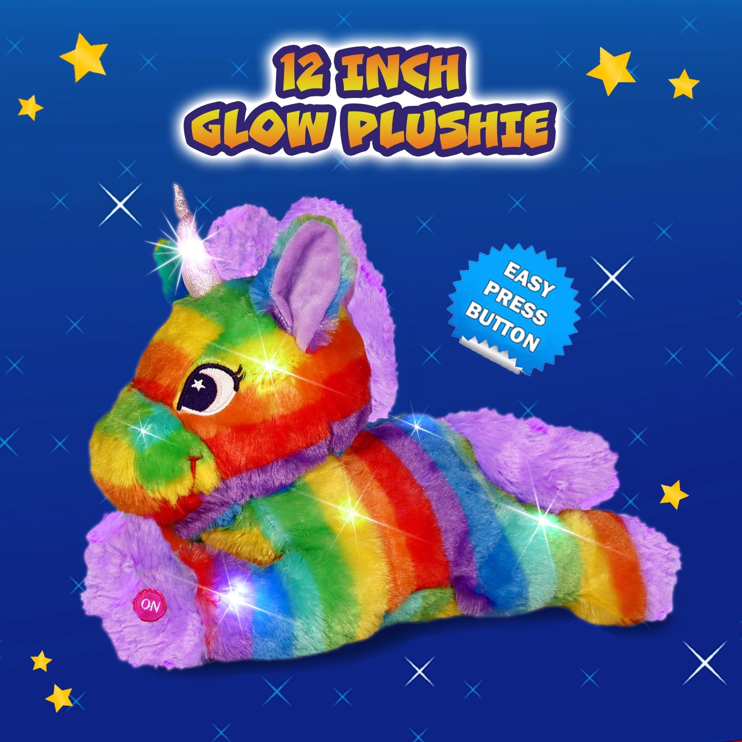 Rainbow Unicorn LED Light Up Stuffed Animal Glow Plush Sleep Toy Night Light for Girls 12 inch