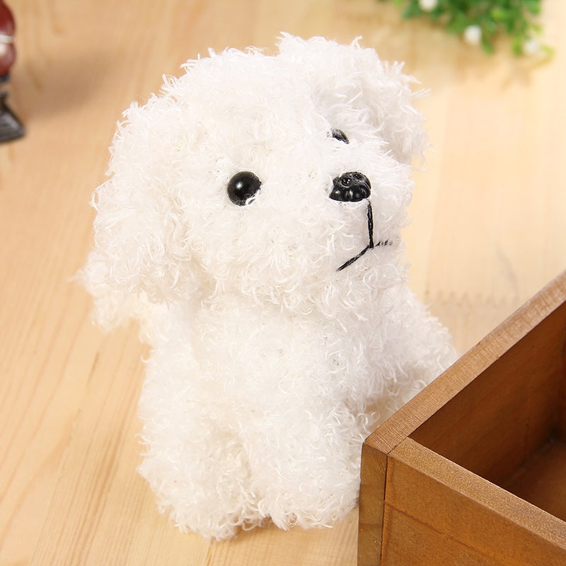 Plush Teddy Dog Pendant – Soft Stuffed Toy Keychain for Gifts and Decorations
