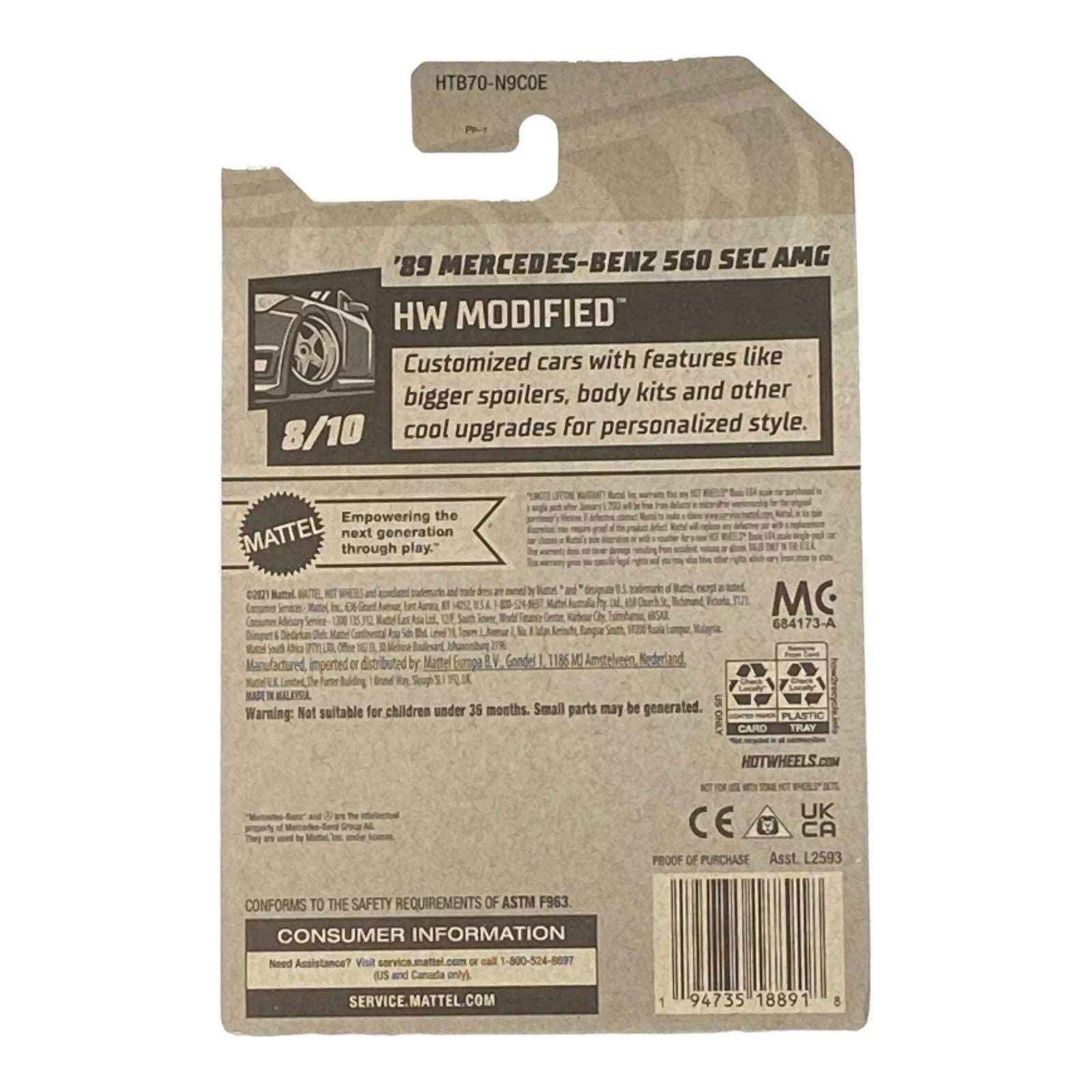 Hot Wheels '89 Mercedes-Benz 560 SEC AMG - Modified Series 8/10