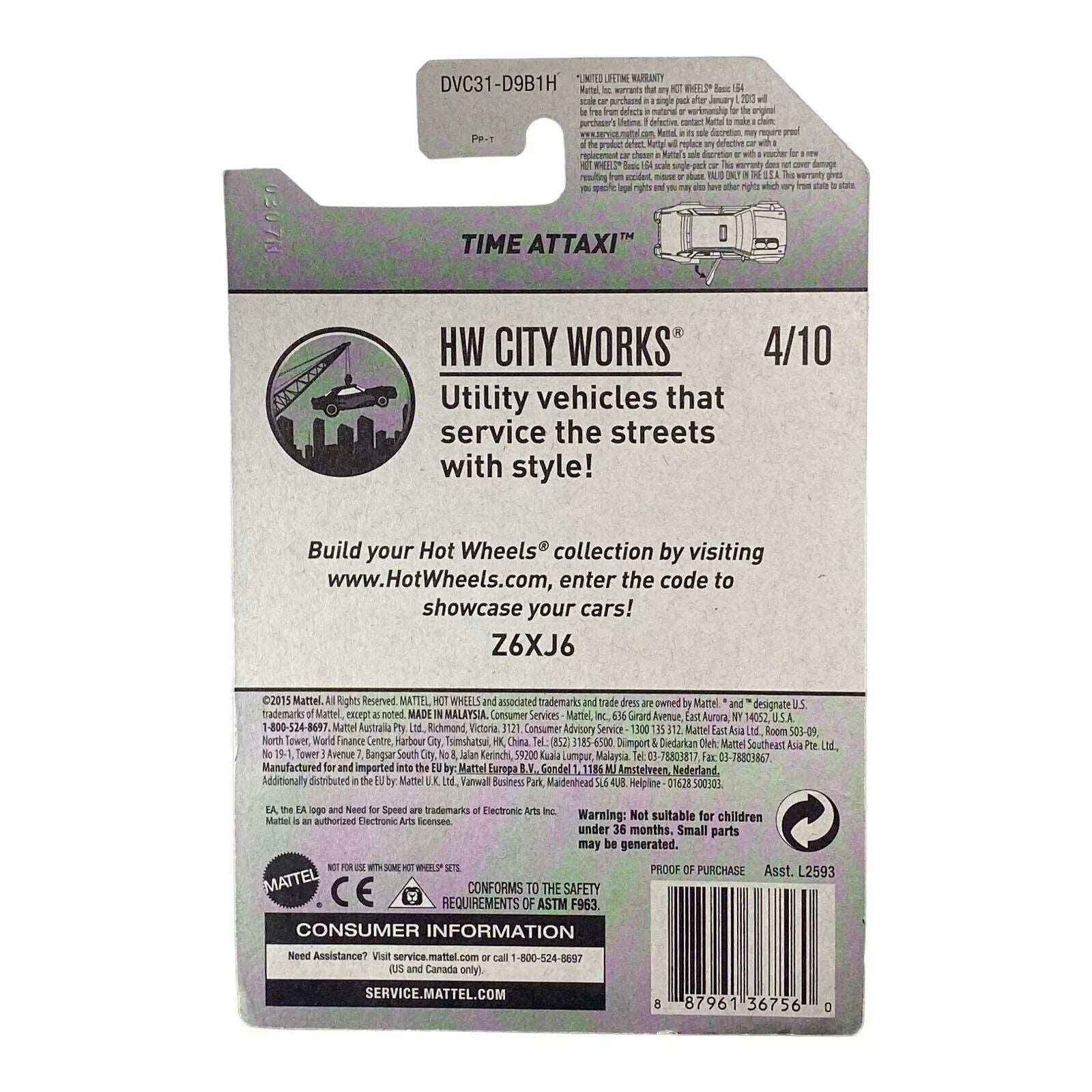 Hot Wheels Time Attaxi - Need for Speed No Limits - City Works Series 4/10