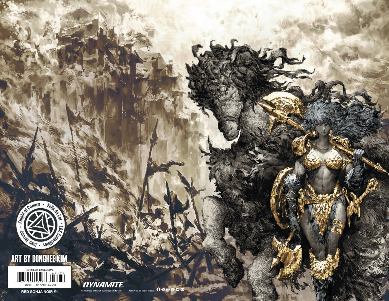 RED SONJA NOIR #1 - DONGHEE KIM VIRGIN VARIANT WRAPAROUND COVER B HEROESCON
