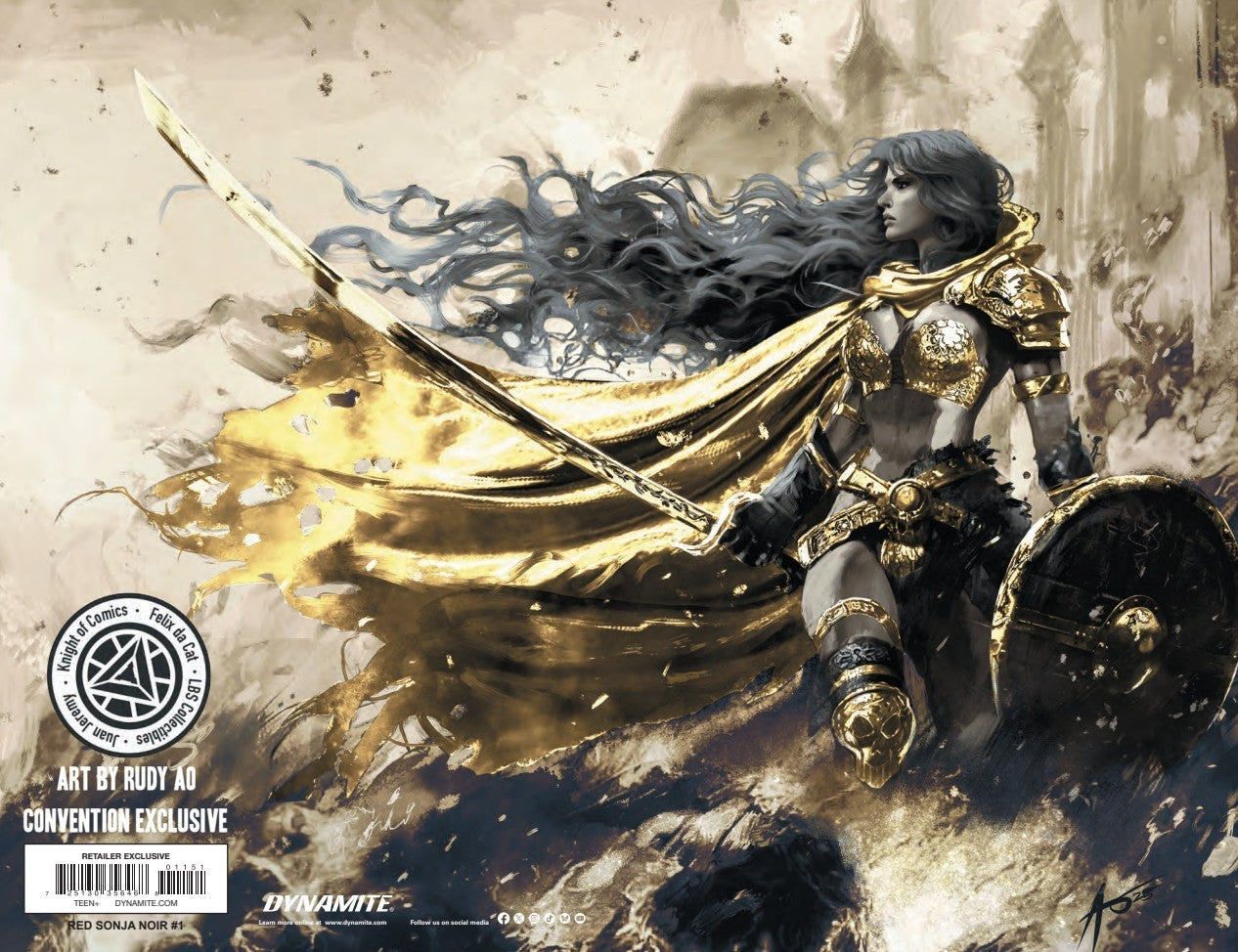 RED SONJA NOIR #1 - RUDY AO WRAPAROUND COVER B METAL HEROESCON 2025 EXCLUSIVE