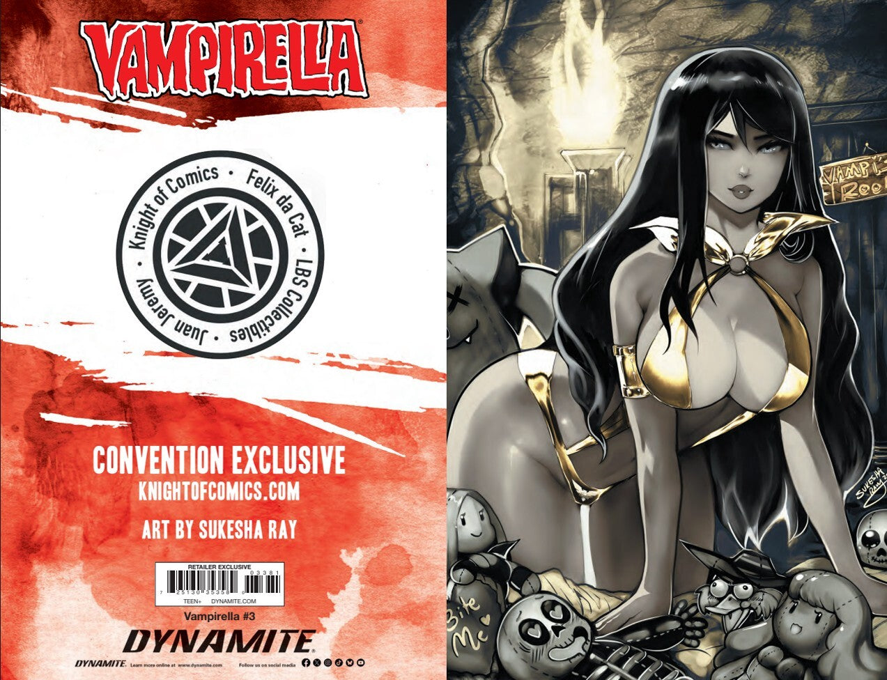 VAMPIRELLA #3 - SUKESHA RAY VIRGIN VARIANT COVER B KNIGHT OF COMICS
