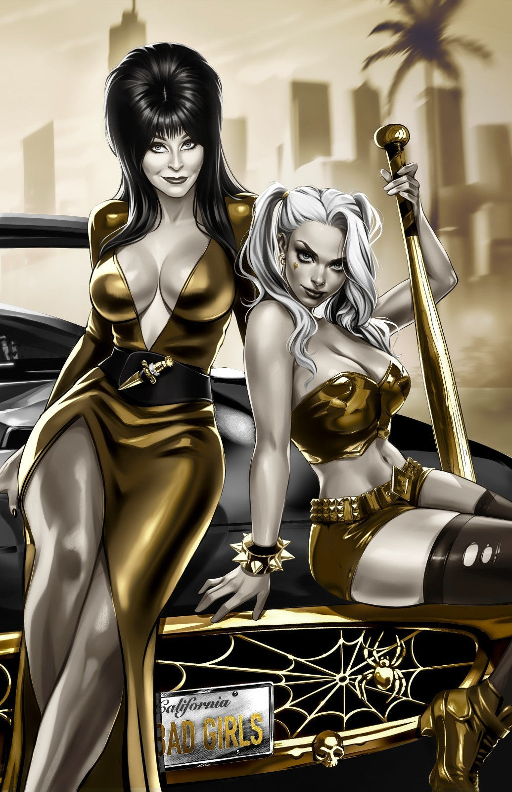 HARLEY QUINN X ELVIRA #1 - KATYA SINYUKHINA COVER B WRAPAROUND NYCC 2025