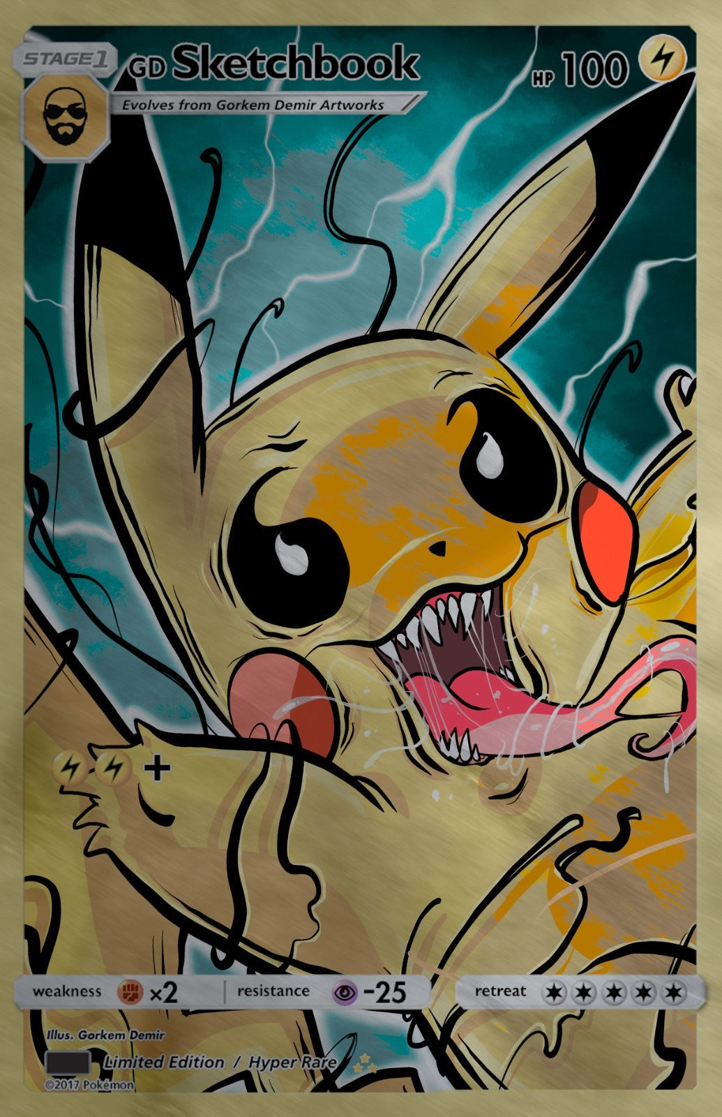 GORKEM DEMIR SKETCHBOOK - PIKAMIZED COVER A METAL VARIANT NYCC 2025 EXCLUSIVE