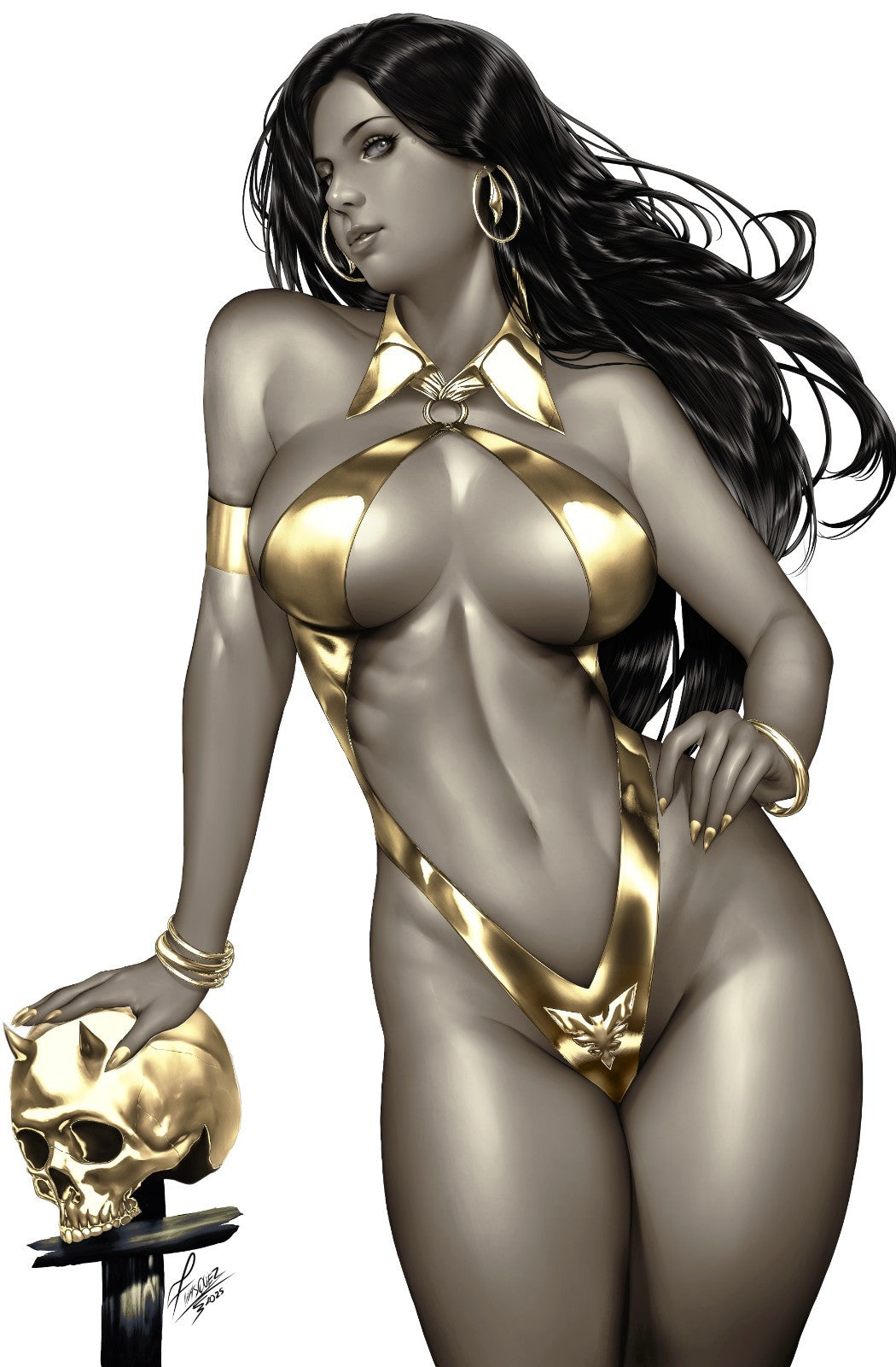 VAMPIRELLA ARMAGEDDON #1 - JOHN VASQUEZ WRAPAROUND COVER B GOLD SDCC 2025