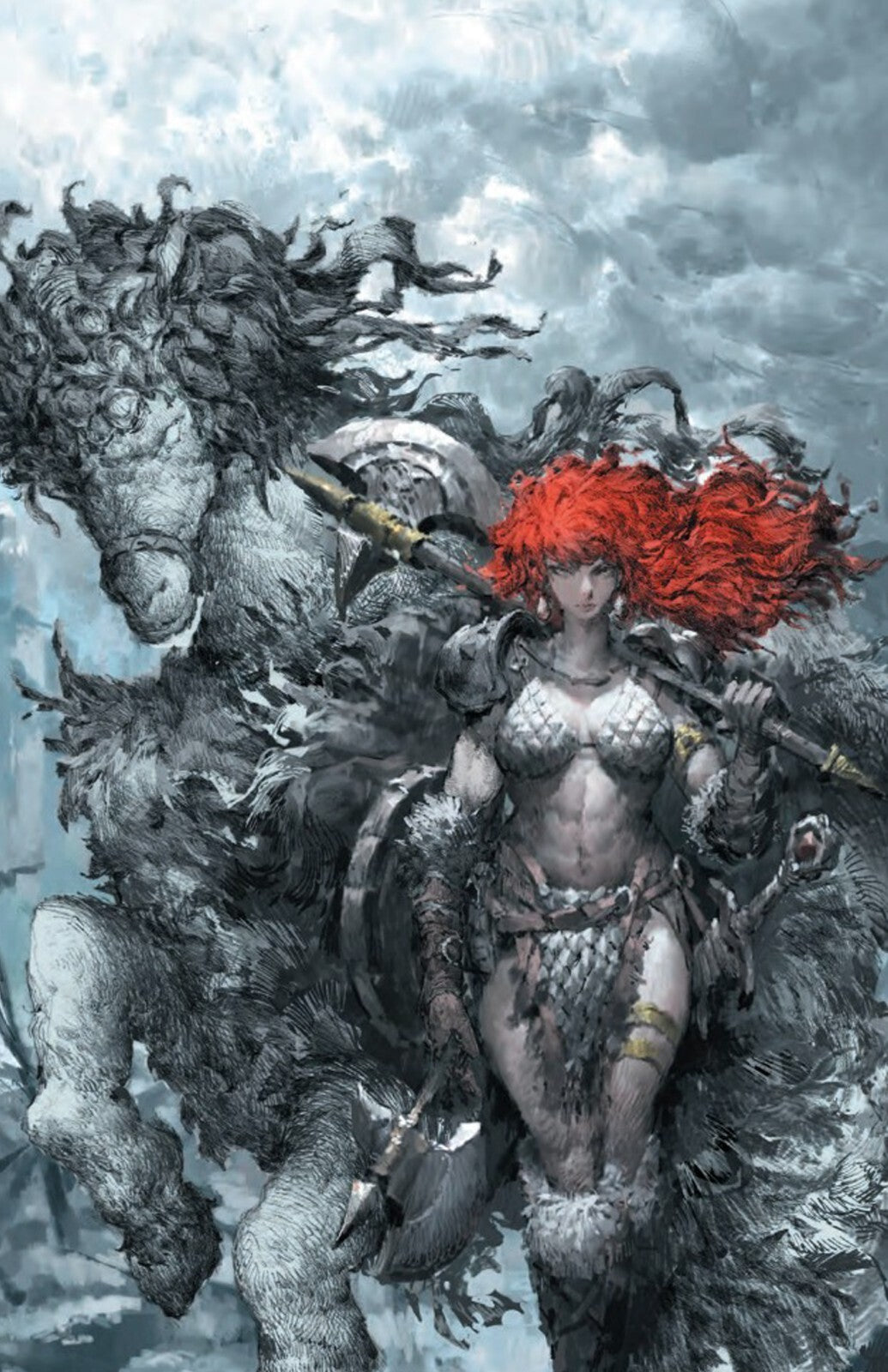 RED SONJA NOIR #1 - DONGHEE KIM VIRGIN VARIANT WRAPAROUND COVER A HEROESCON