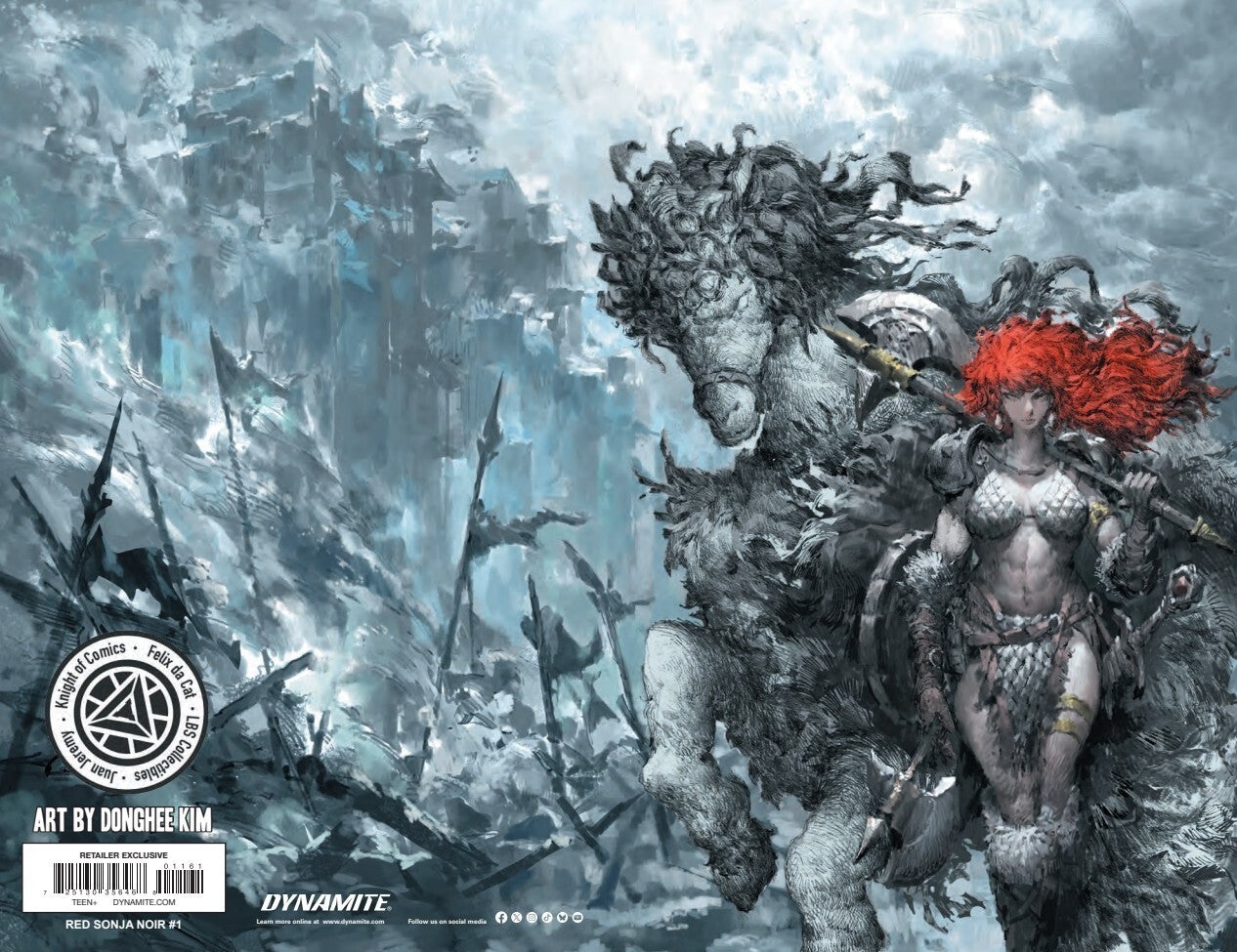 RED SONJA NOIR #1 - DONGHEE KIM VIRGIN VARIANT WRAPAROUND COVER A HEROESCON