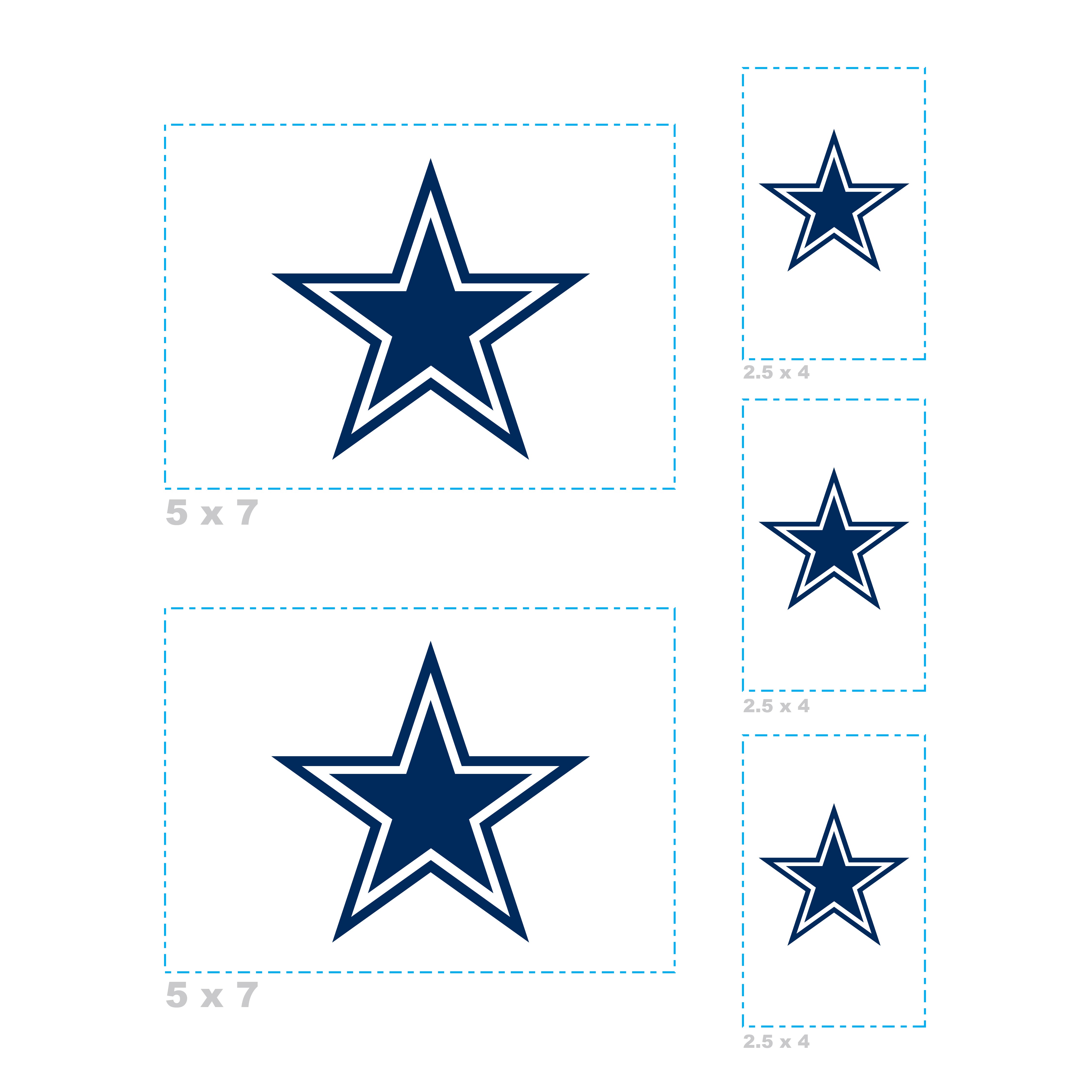 Dallas Cowboys - 5 Logo Minis (Mixed Sizes) - Official NFL - Reusable Vinyl Decals