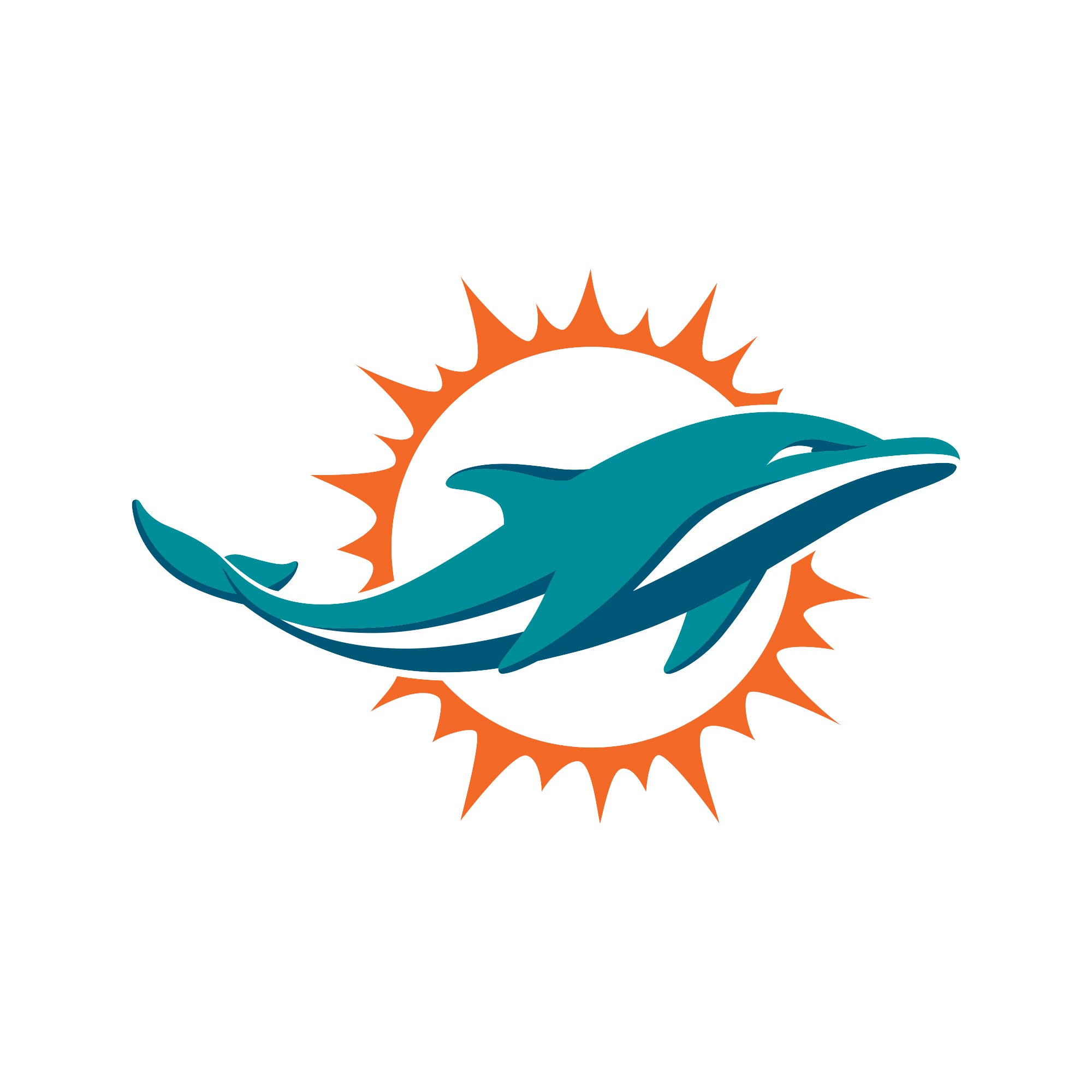 Miami Dolphins - 5 Logo Minis (Mixed Sizes) - Official NFL - Reusable Vinyl Decals