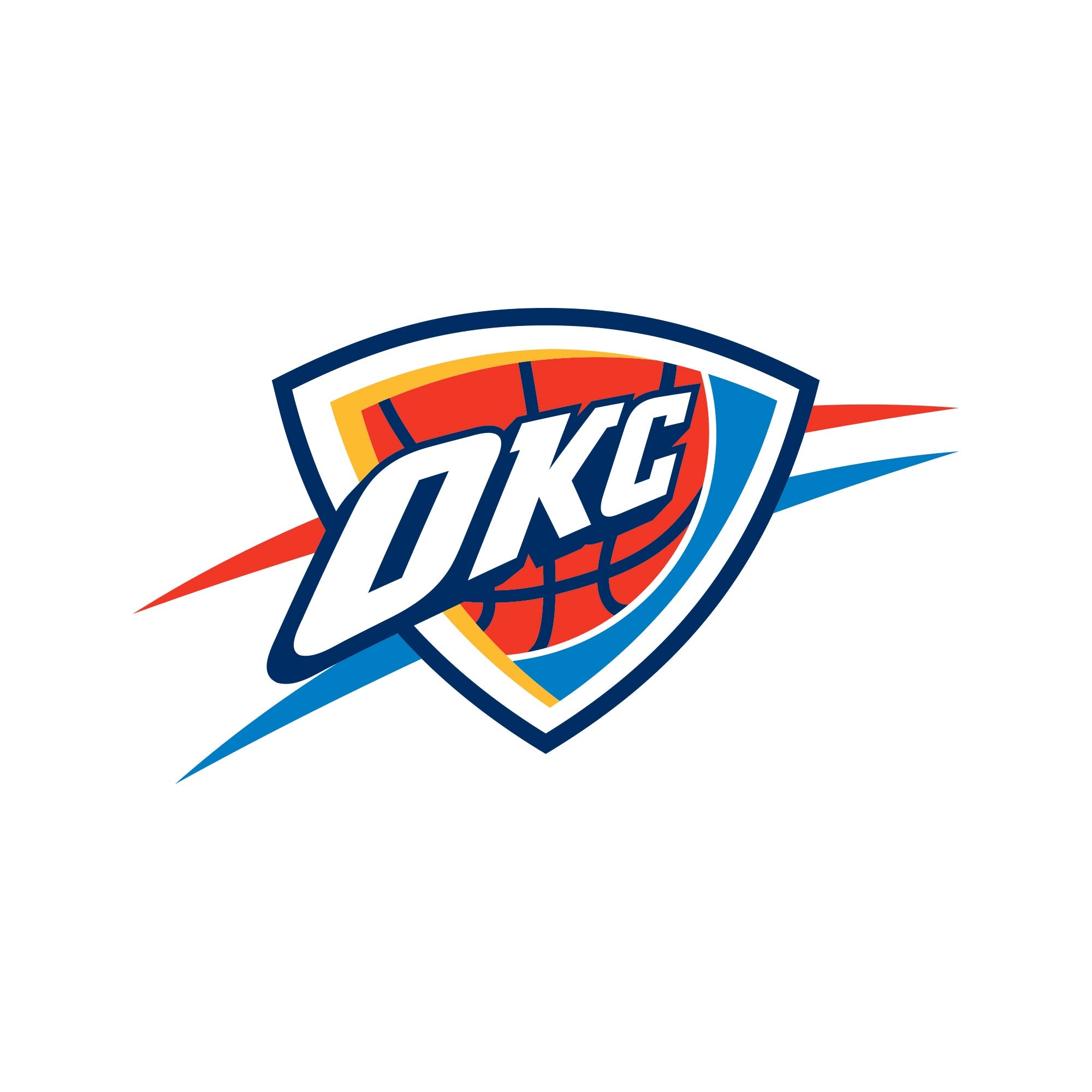 Oklahoma City Thunder - 5 Logo Minis (Mixed Sizes) - Official NBA - Reusable Vinyl Decals