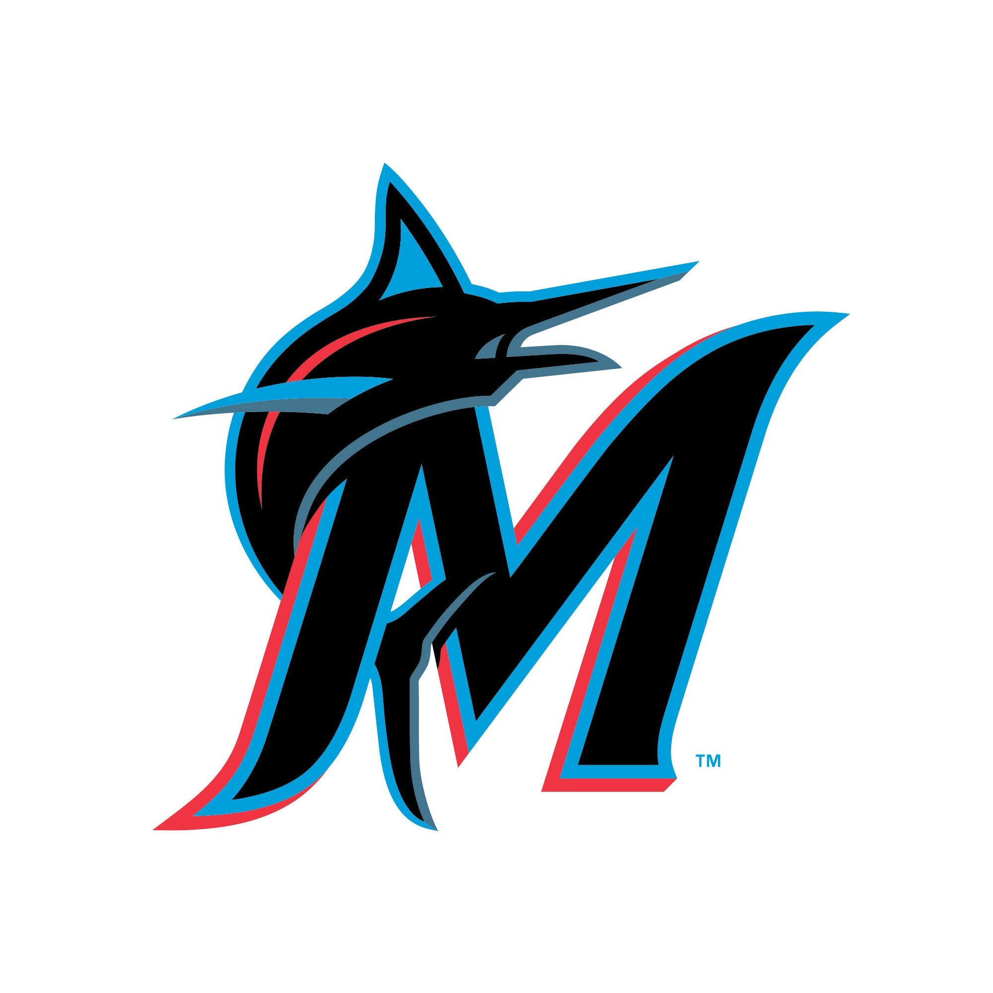 Miami Marlins - 5 Logo Minis (Mixed Sizes) - Official MLB - Reusable Vinyl Decals