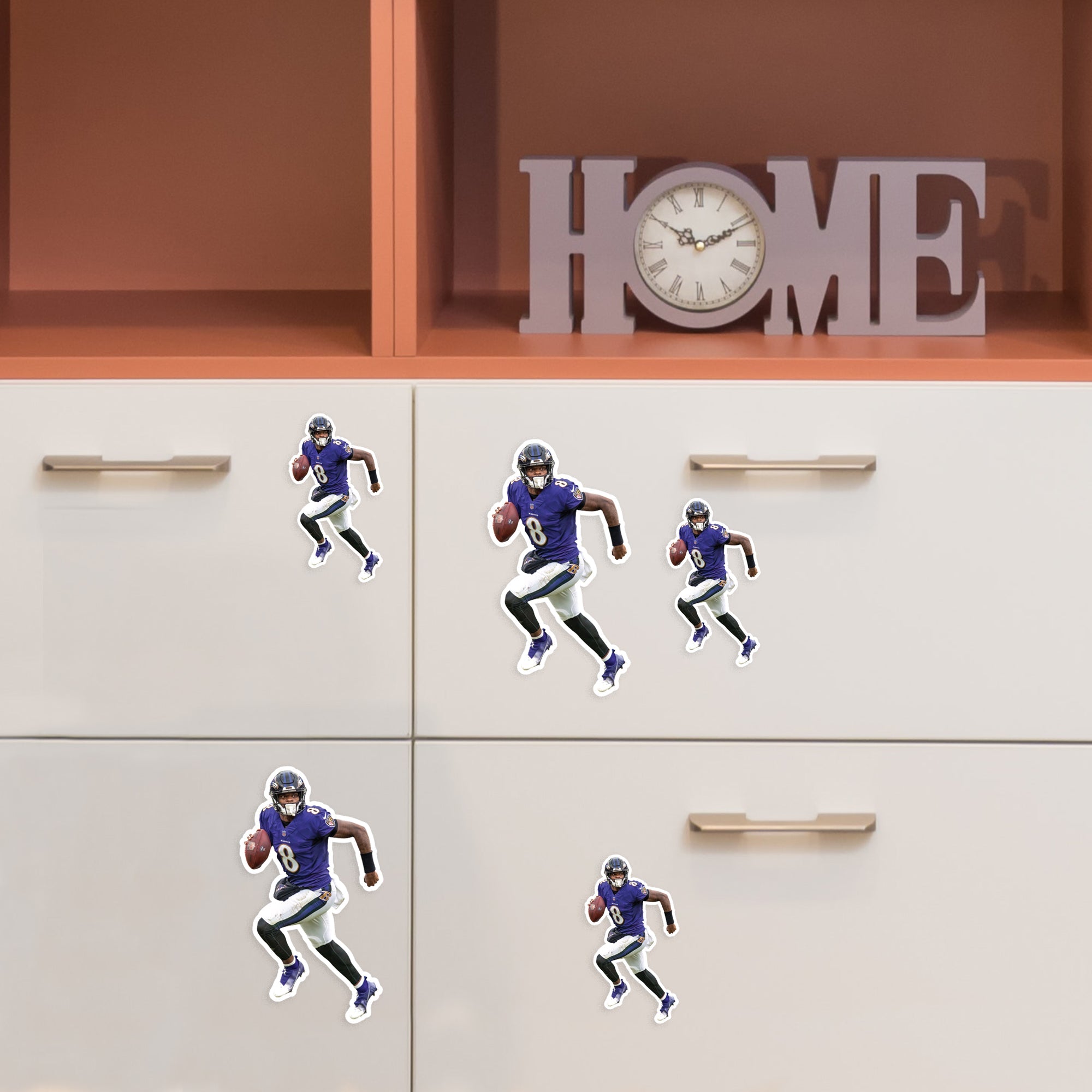 Lamar Jackson - 5 Player Minis (Mixed Sizes) - Official NFL - Baltimore Ravens - Reusable Vinyl Decals