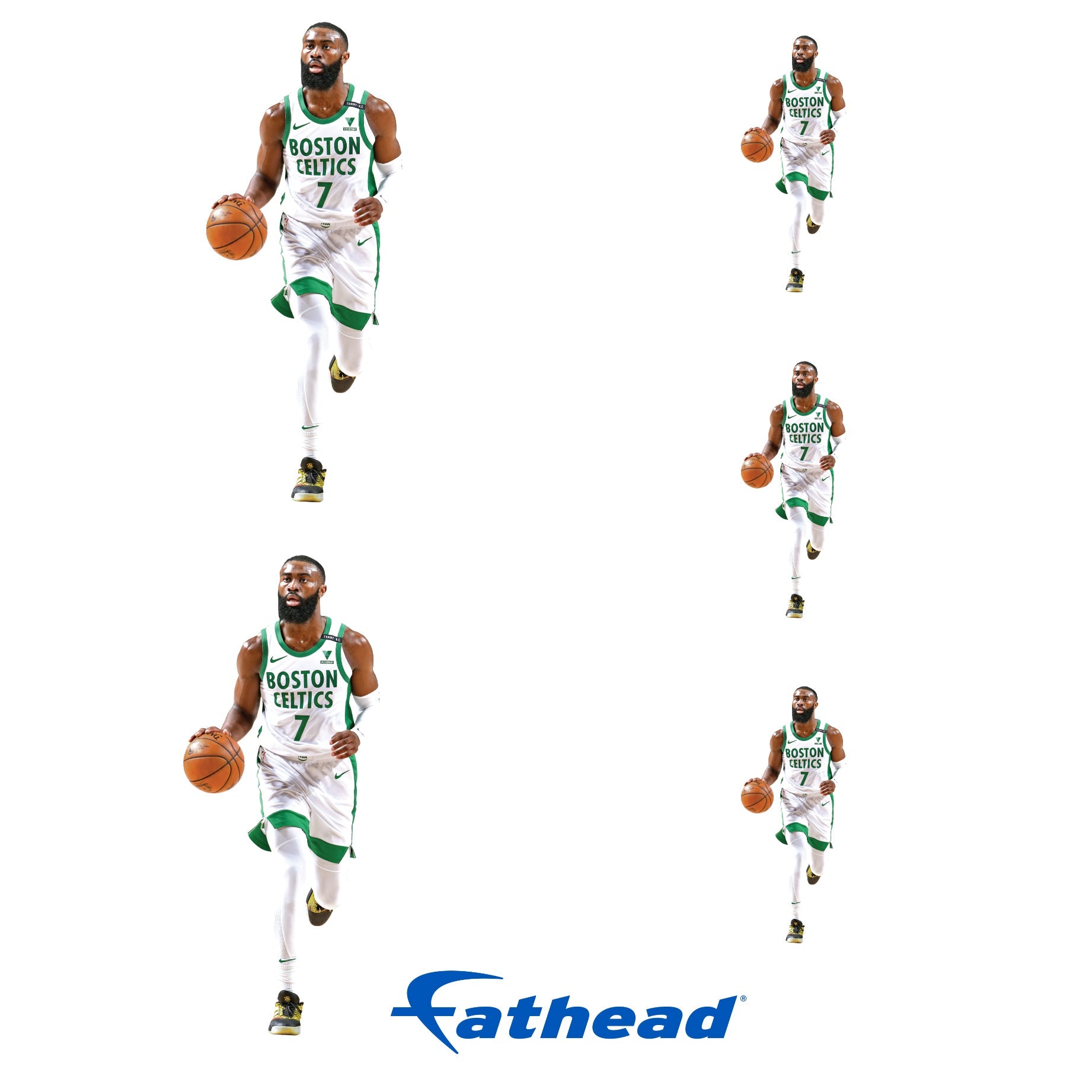 Jaylen Brown - 5 Minis (Mixed Sizes) - Official NBA - Boston Celtics - Reusable Vinyl Decals