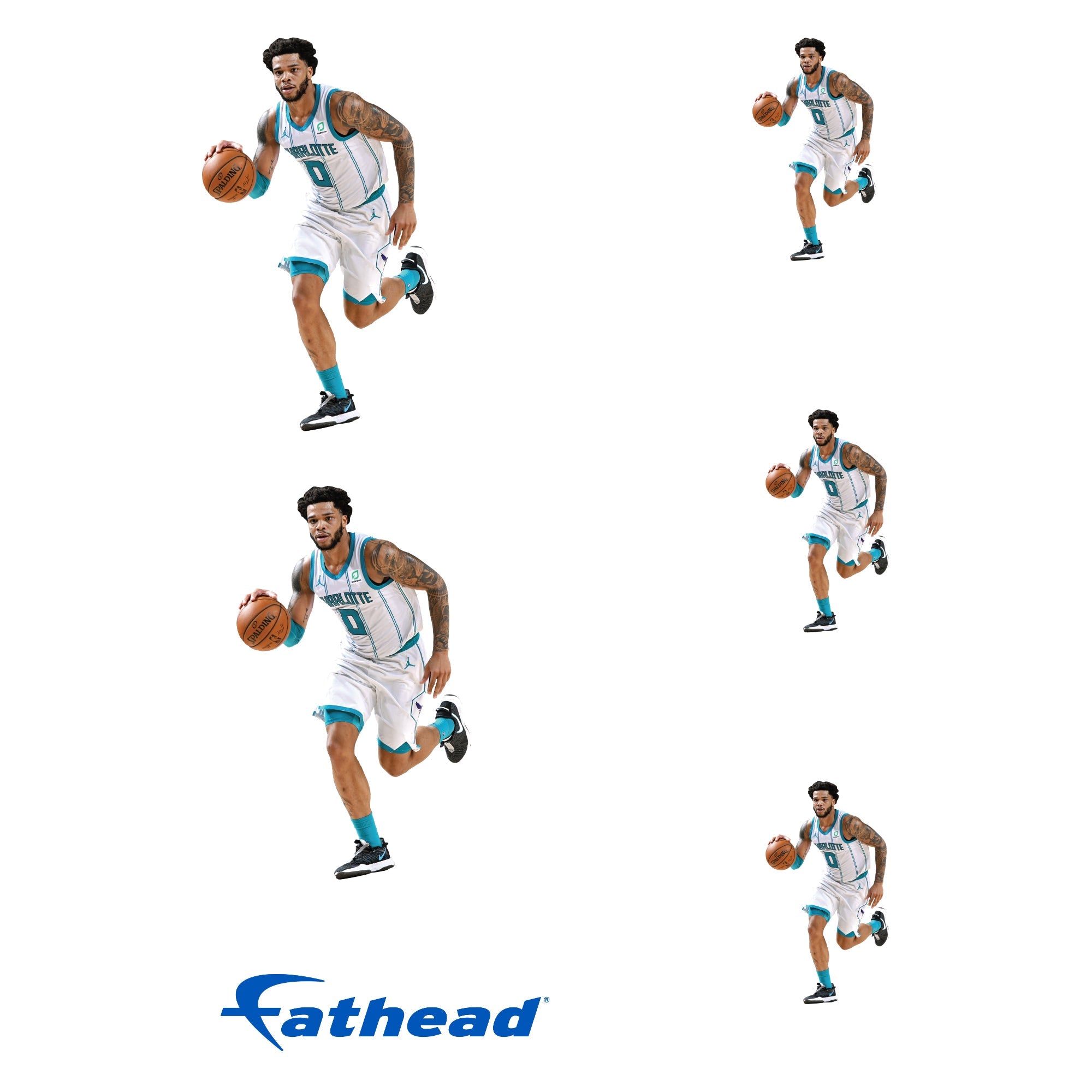 Miles Bridges - 5 Minis (Mixed Sizes) - Official NBA - Charlotte Hornets - Reusable Vinyl Decals