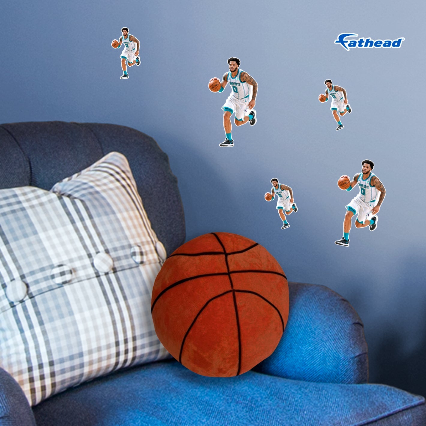 Miles Bridges - 5 Minis (Mixed Sizes) - Official NBA - Charlotte Hornets - Reusable Vinyl Decals