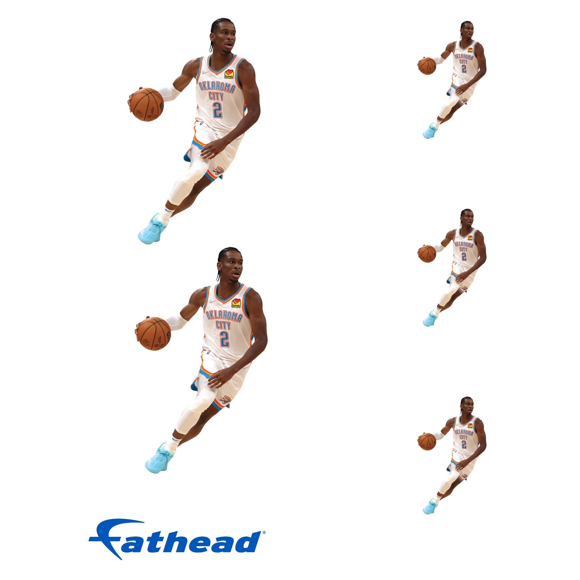 Shai Gilgeous-Alexander - 5 Minis (Mixed Sizes) - Official NBA - Oklahoma City Thunder - Reusable Vinyl Decals