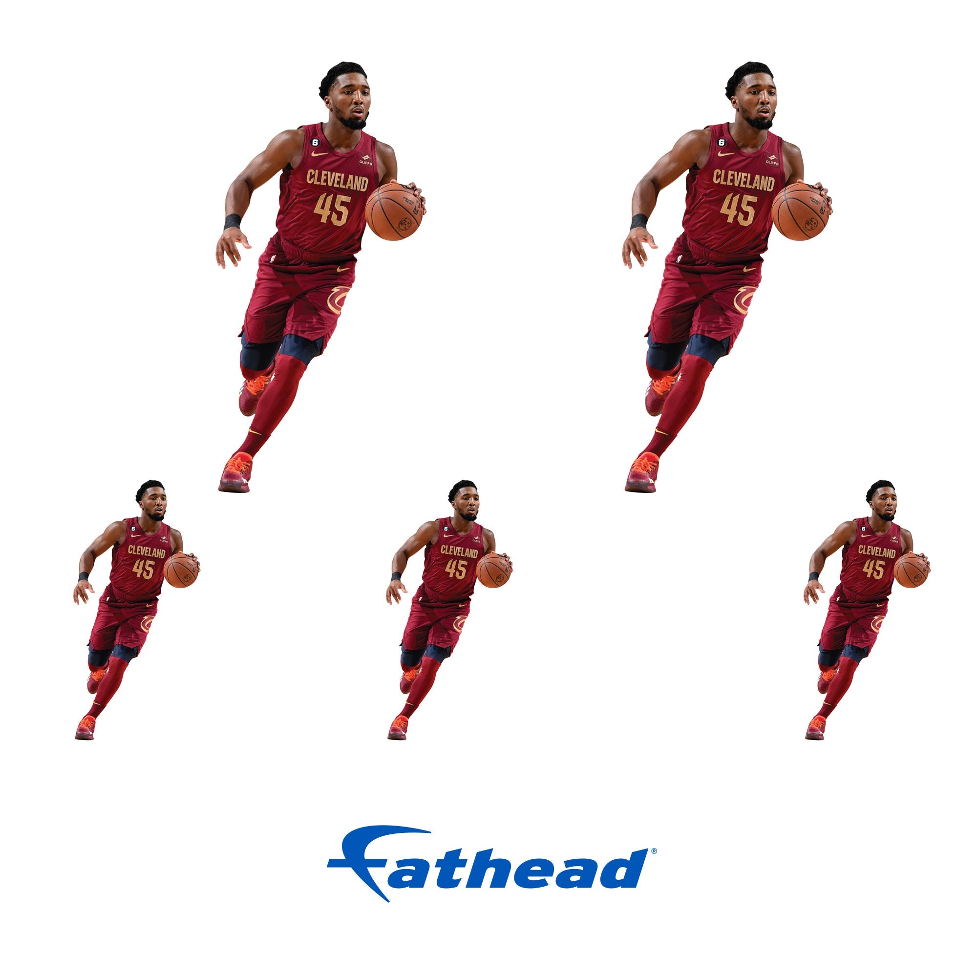 Donovan Mitchell - 5 Minis (Mixed Sizes) - Official NBA - Cleveland Cavaliers - Reusable Vinyl Decals