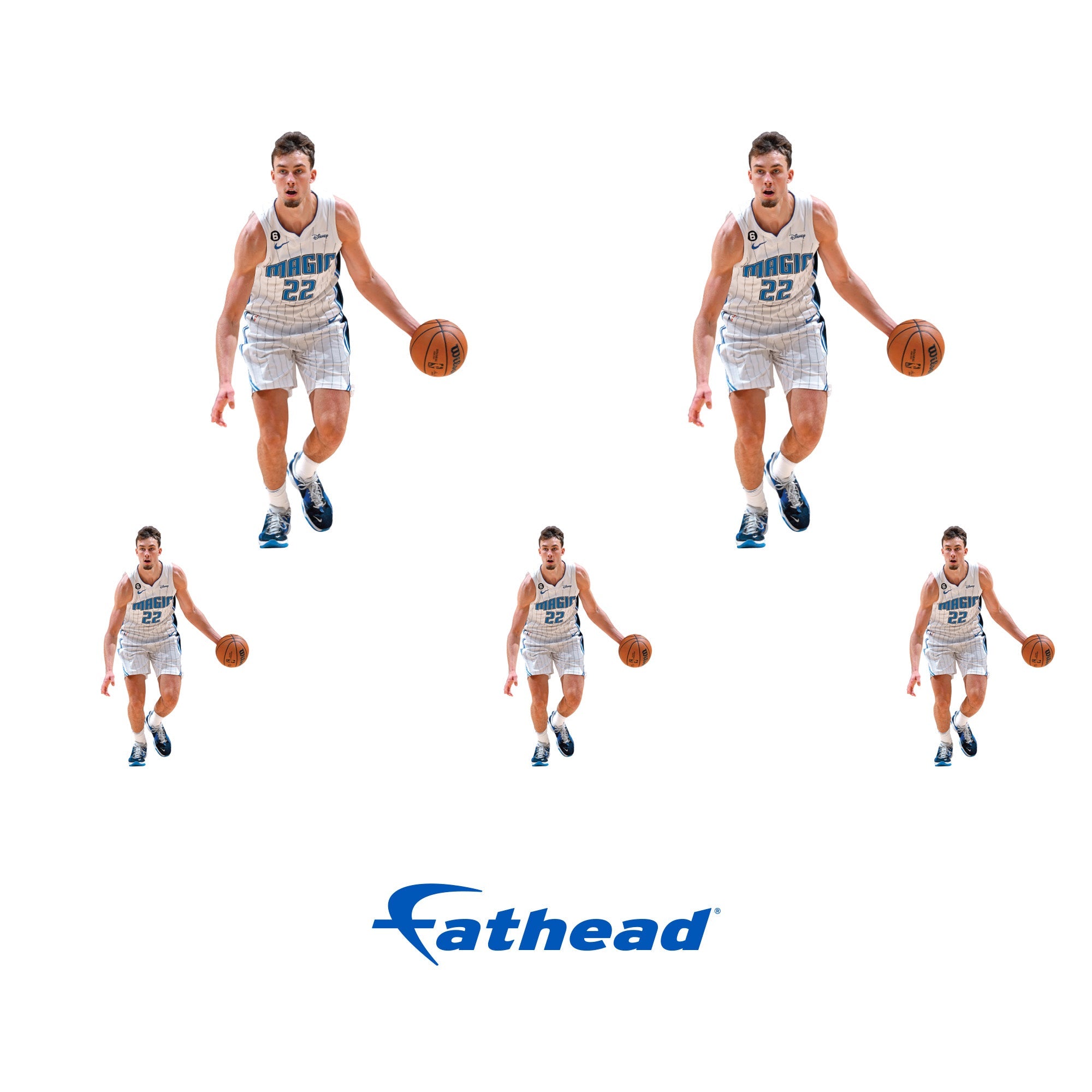Franz Wagner - 5 Minis (Mixed Sizes) - Official NBA - Orlando Magic - Reusable Vinyl Decals