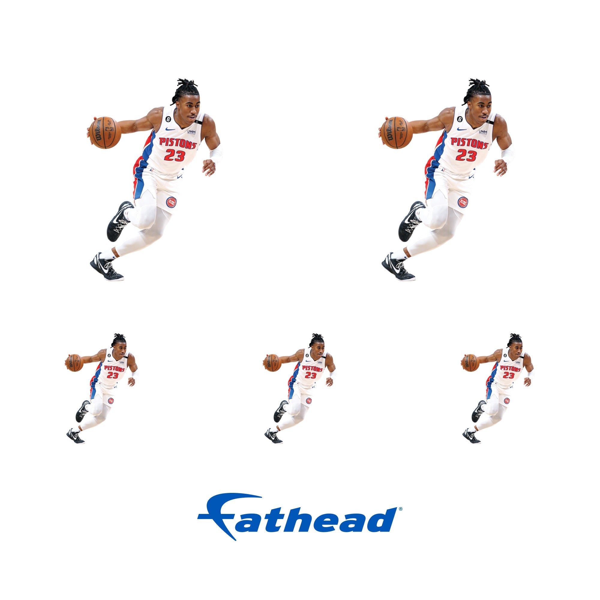 Jaden Ivey - 2 Minis (Mixed Sizes) - Official NBA - Detroit Pistons - Reusable Vinyl Decals