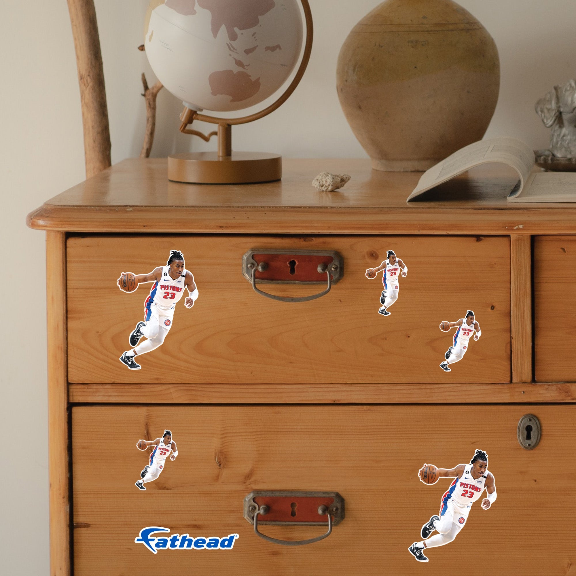 Jaden Ivey - 2 Minis (Mixed Sizes) - Official NBA - Detroit Pistons - Reusable Vinyl Decals
