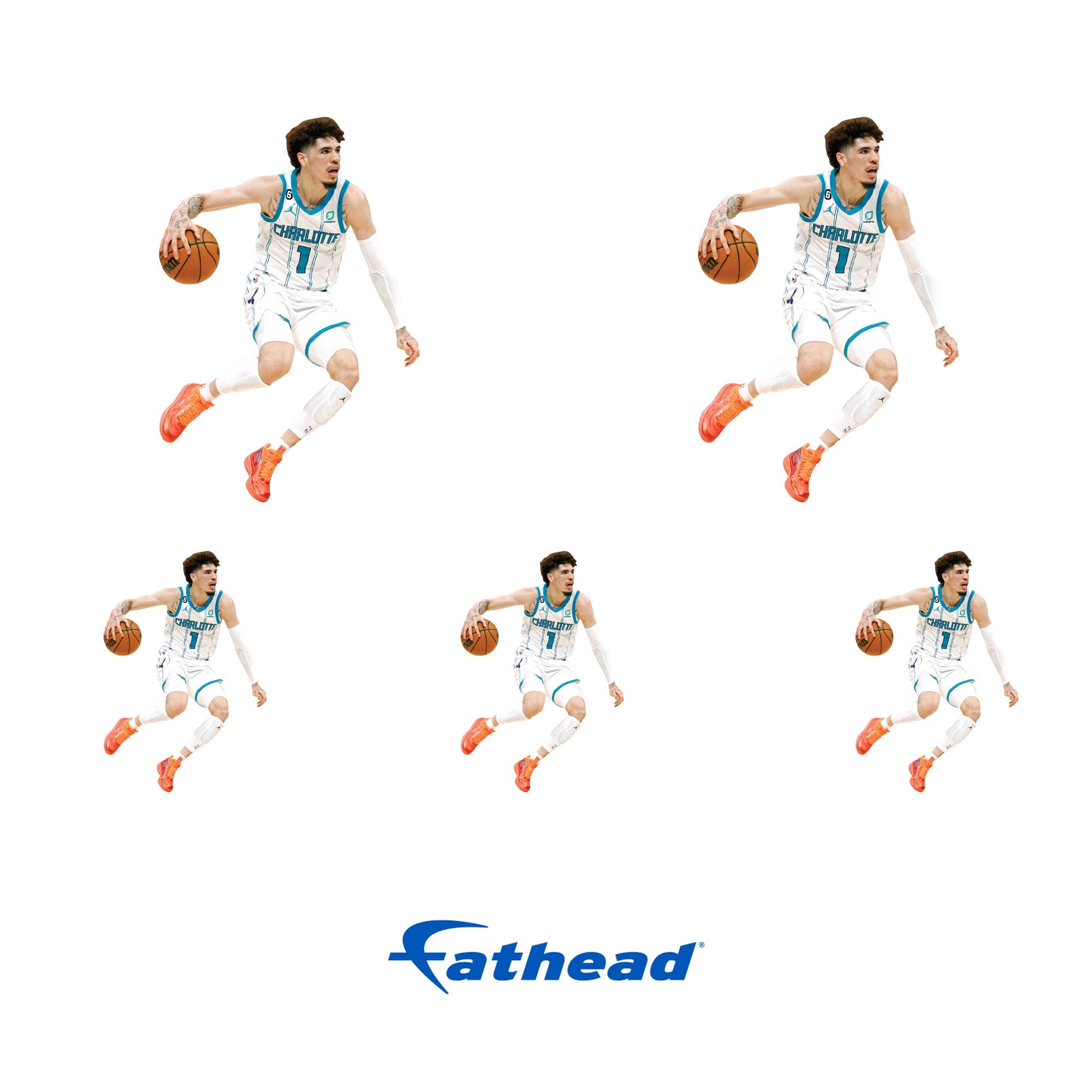 LaMelo Ball - 5 Minis (Mixed Sizes) - Official NBA - Charlotte Hornets - Reusable Vinyl Decals