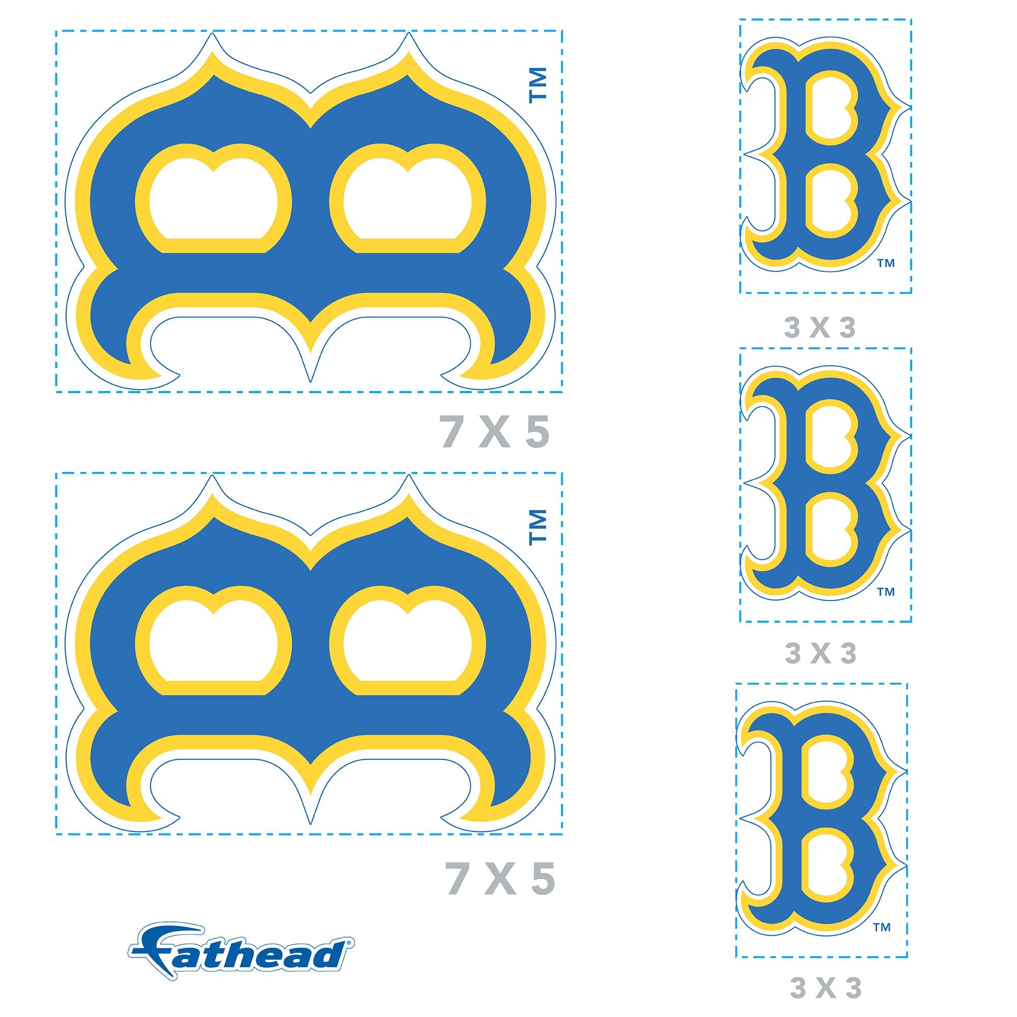 Boston Red Sox - 5 Logo Minis (Mixed Sizes) - Official MLB - Reusable Vinyl Decals #1