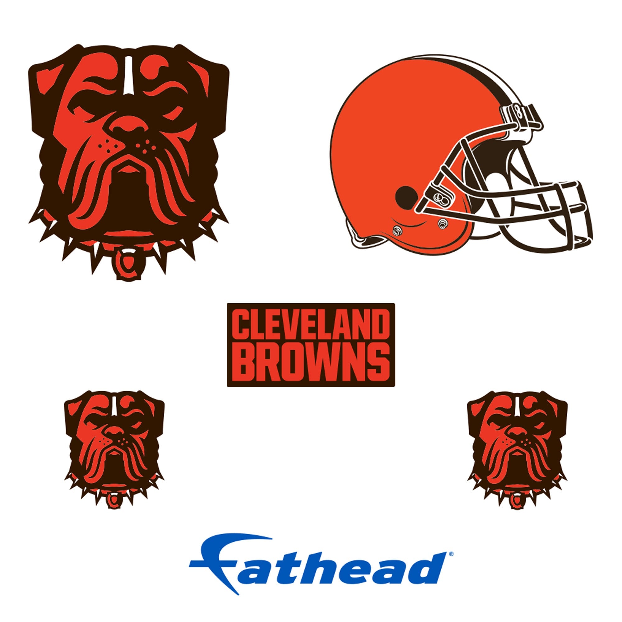 Cleveland Browns - 5 Logo Minis (Mixed Sizes) - Official NFL - Reusable Vinyl Decals #1
