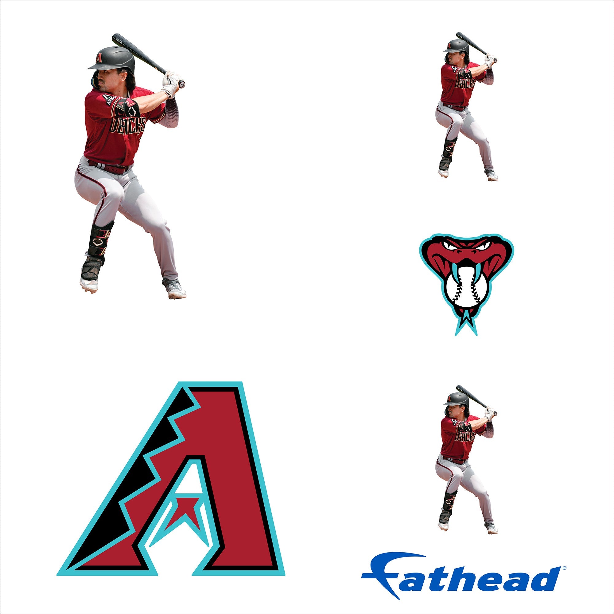 Corbin Carroll - 5 Minis (Mixed Sizes) - Official MLB - Arizona Diamondbacks - Reusable Vinyl Decals