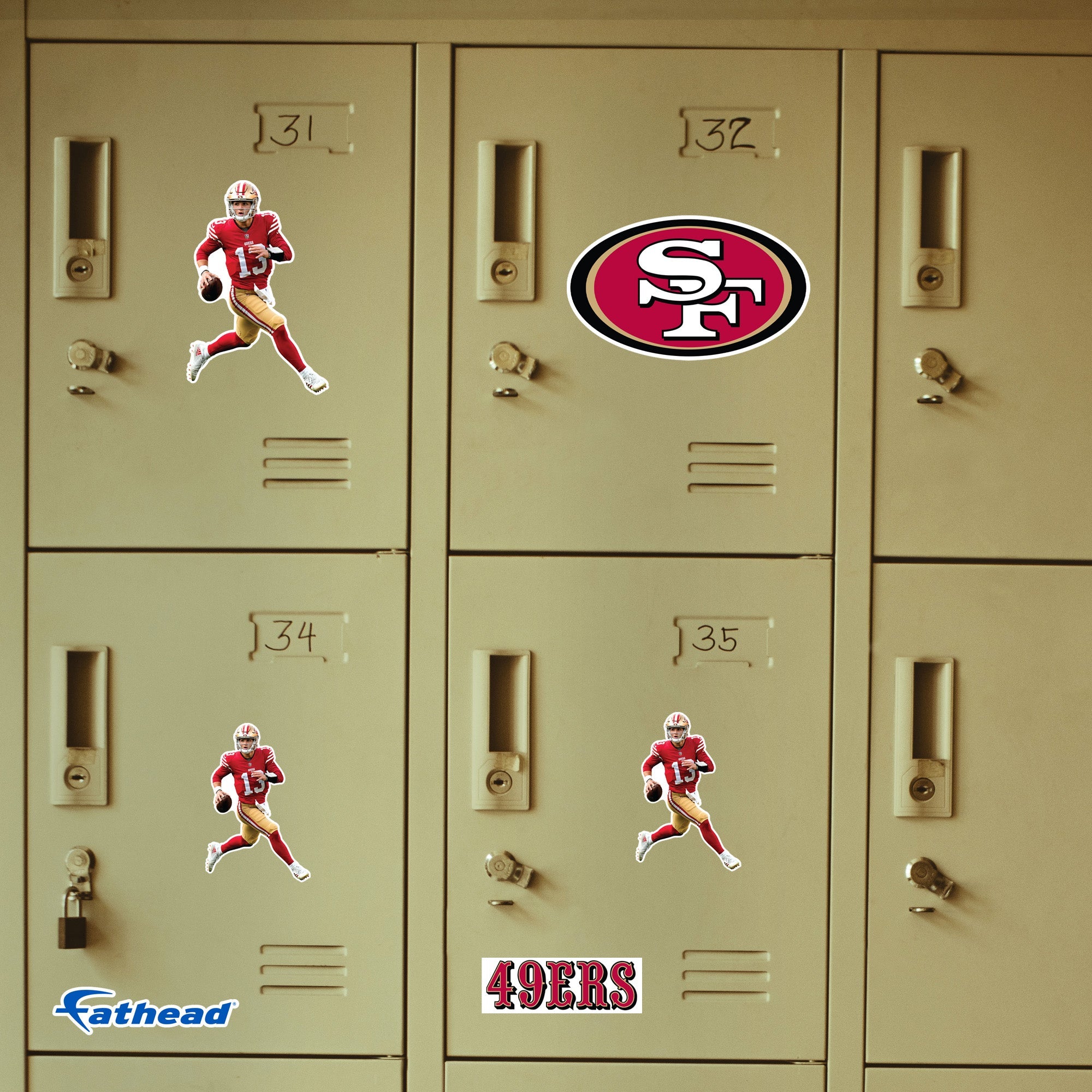 Brock Purdy - 5 Minis (Mixed Sizes) - Official NFL - San Francisco 49ers - Reusable Vinyl Decals