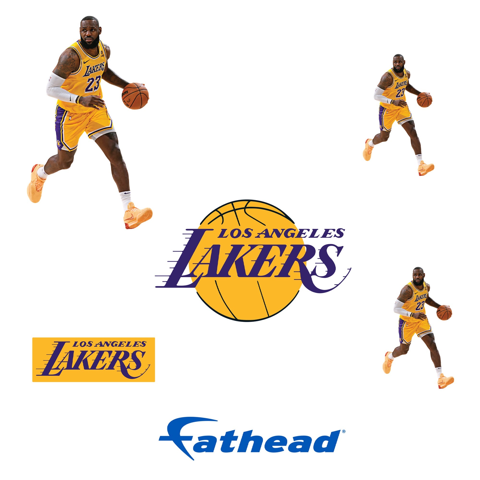 LeBron James - 5 Minis (Mixed Sizes) - Official NBA - Los Angeles Lakers - Reusable Vinyl Decals