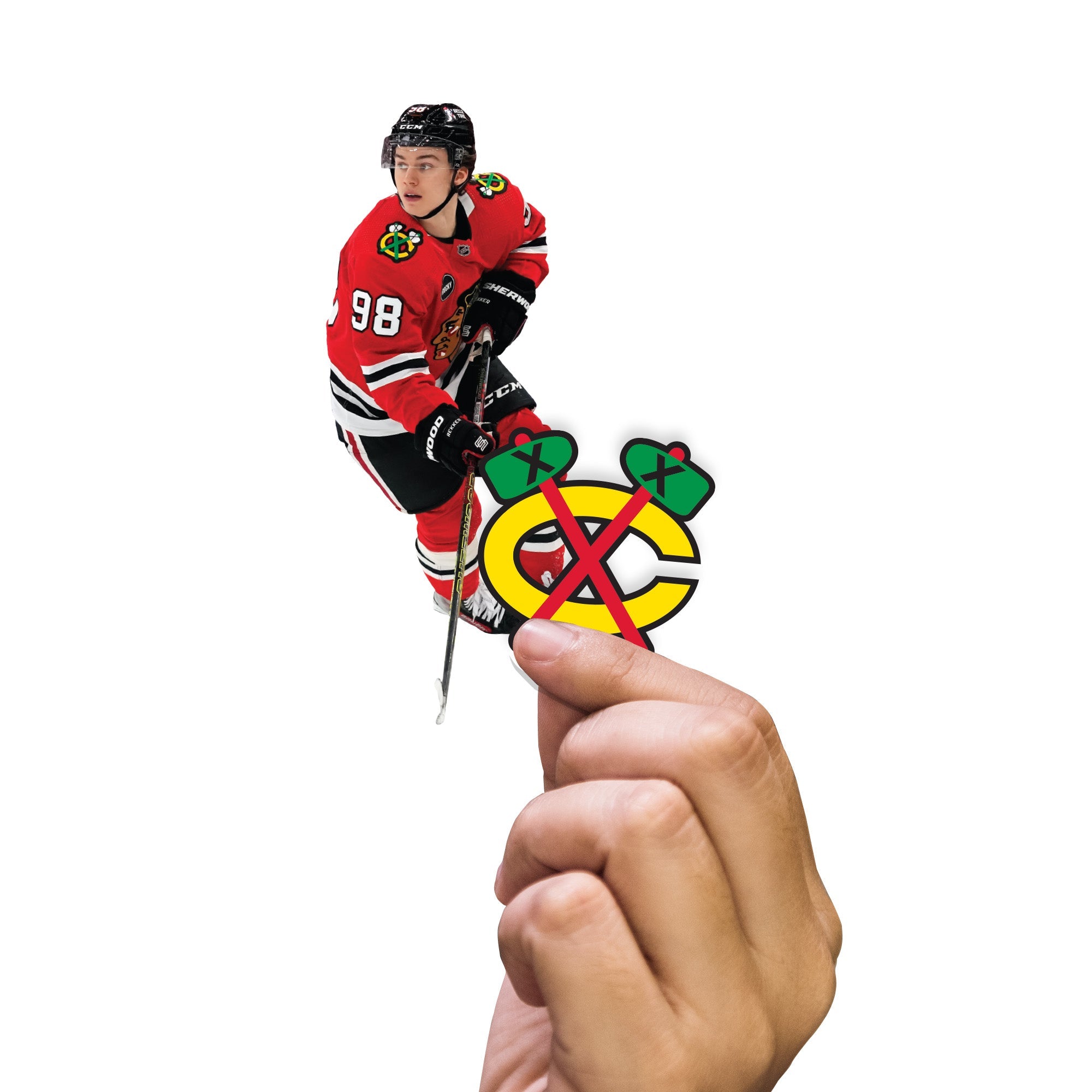 Connor Bedard - 5 Minis (Mixed Sizes) - Official NHL - Chicago Blackhawks - Reusable Vinyl Decals
