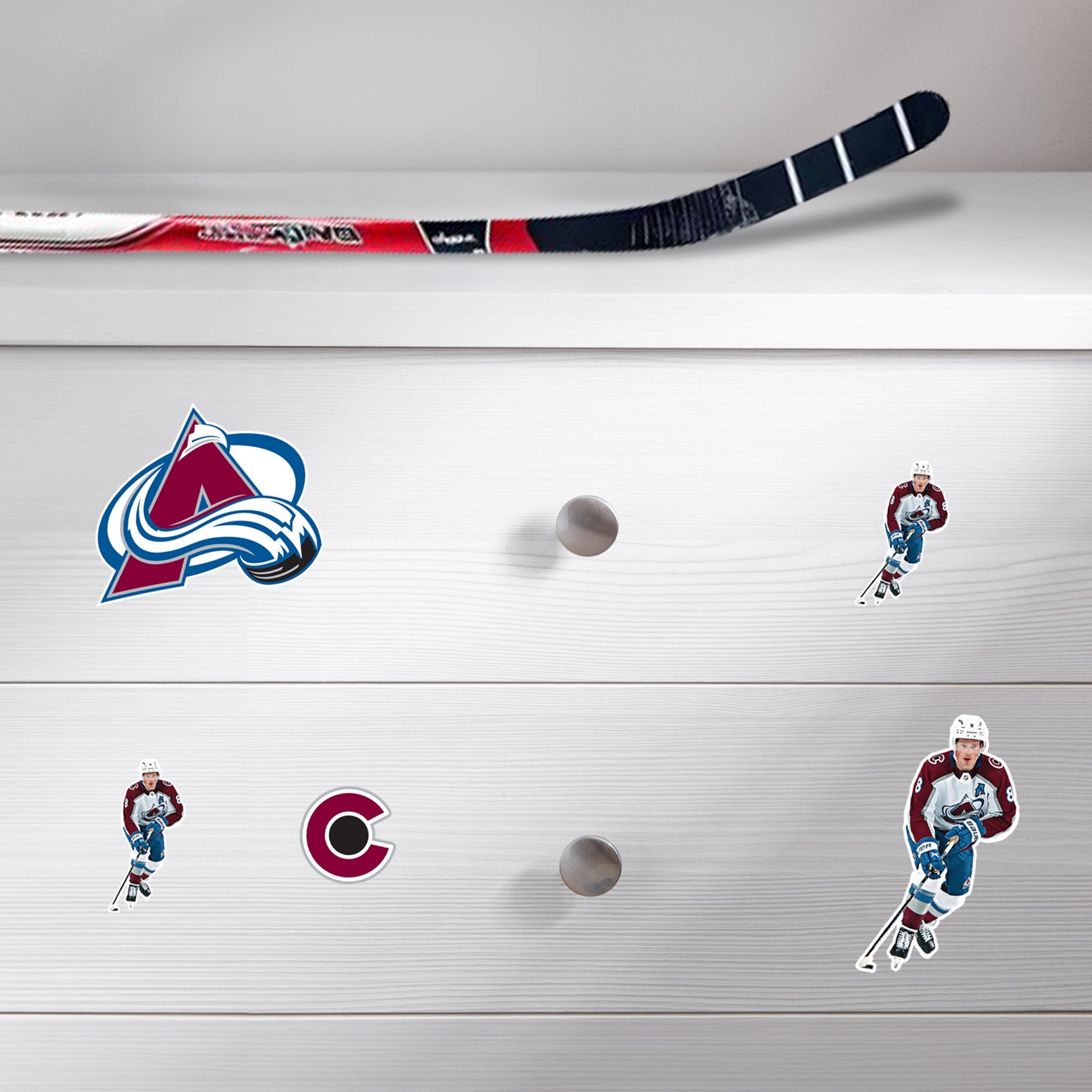 Cale Makar - 5 Minis (Mixed Sizes) - Official NHL - Colorado Avalanche - Reusable Vinyl Decals