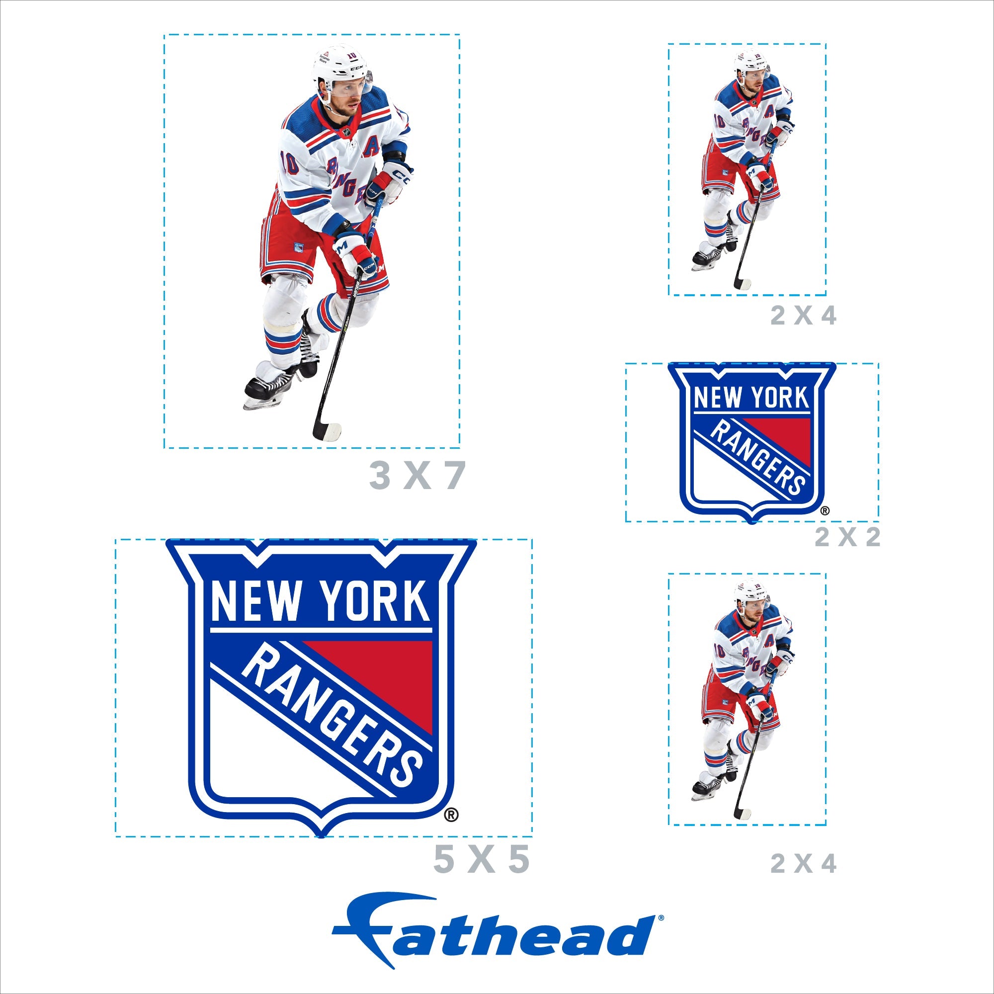Artemi Panarin - 5 Minis (Mixed Sizes) - Official NHL - New York Rangers - Reusable Vinyl Decals
