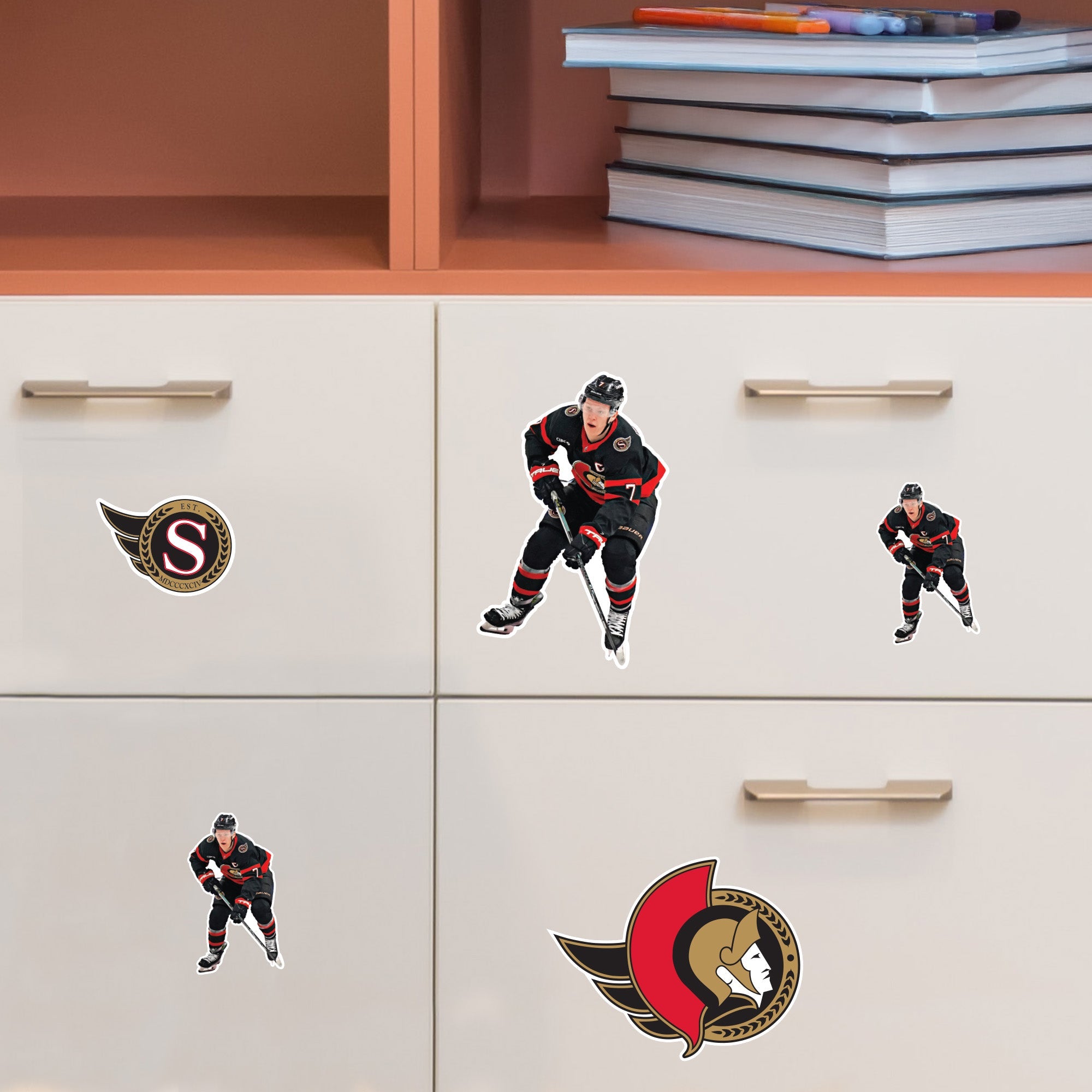 Brady Tkachuk - 5 Minis (Mixed Sizes) - Official NHL - Ottawa Senators - Reusable Vinyl Decals