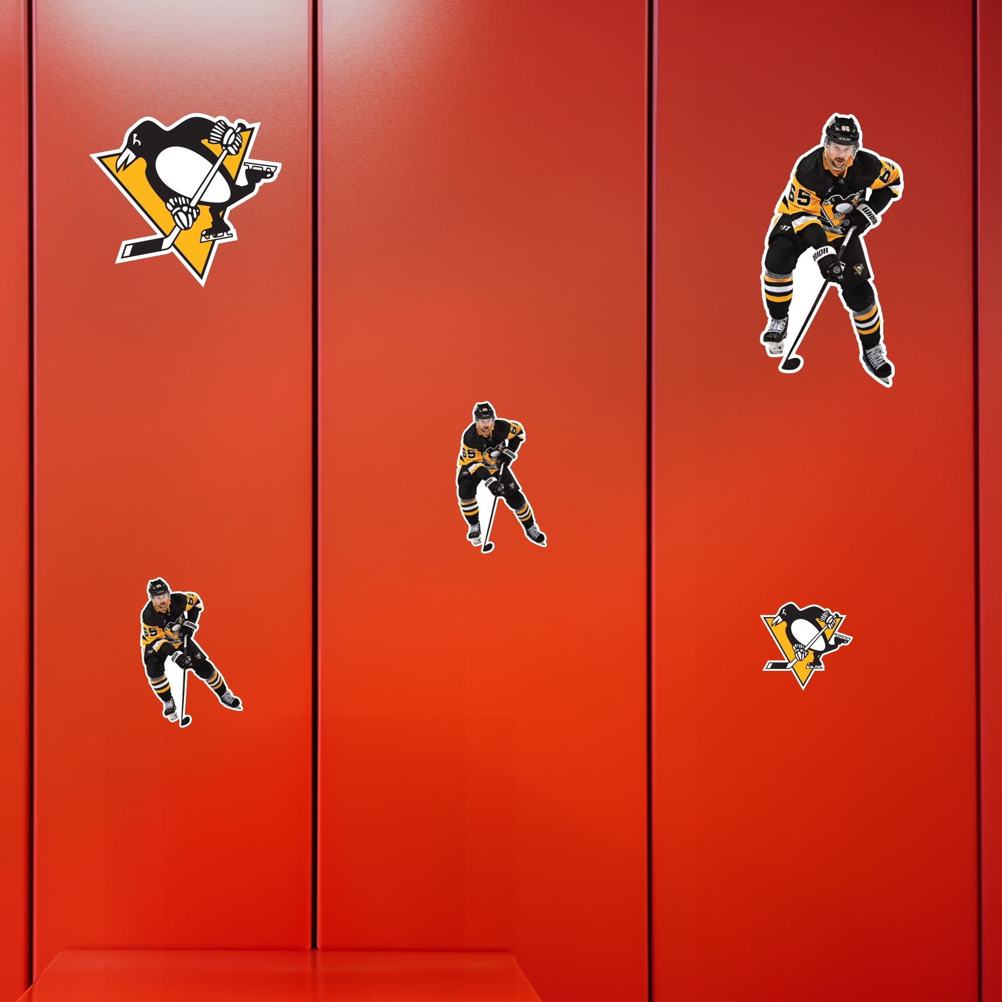 Erik Karlsson - 5 Minis (Mixed Sizes) - Official NHL - Pittsburgh Penguins - Reusable Vinyl Decals