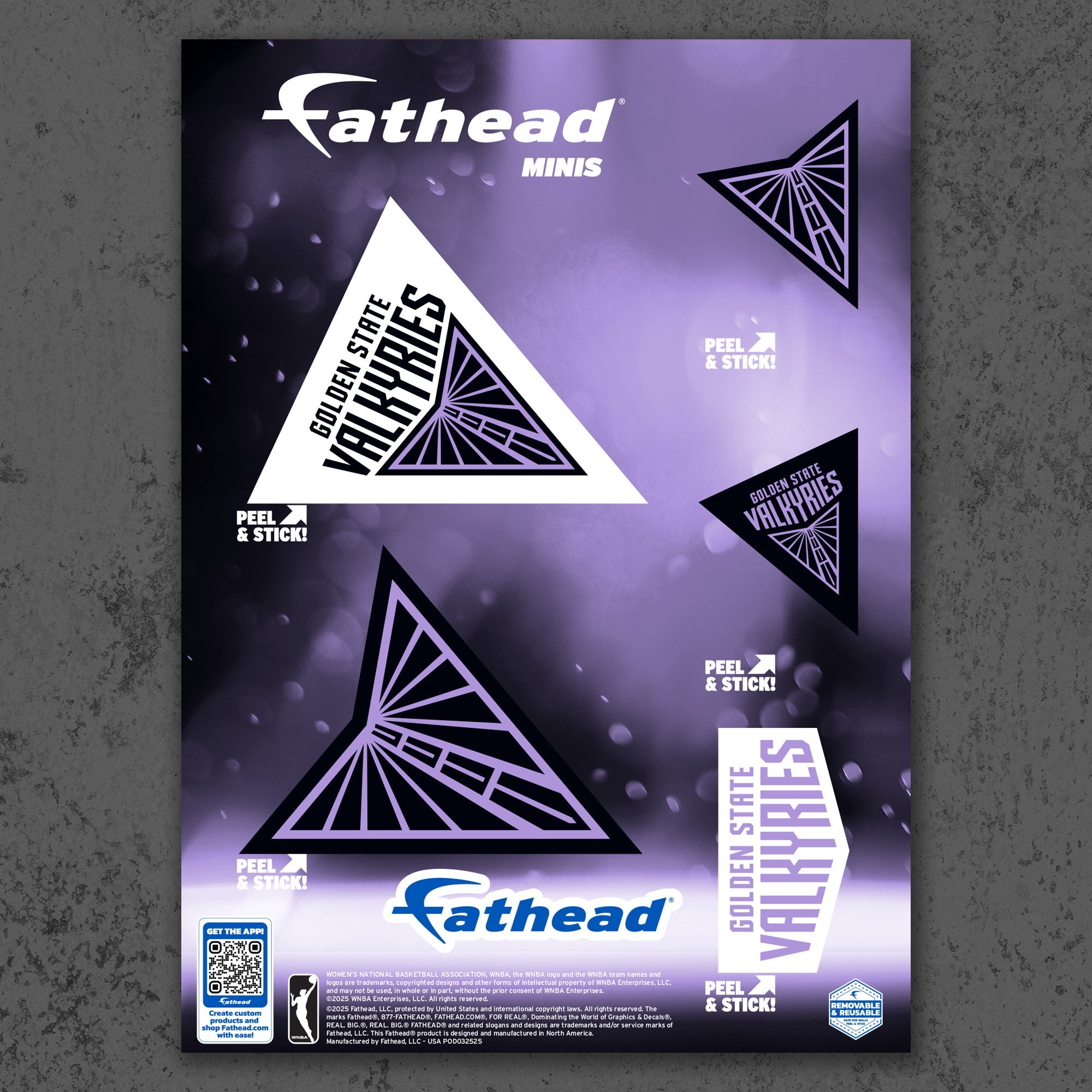 Golden State Valkyries - 5 Logo Minis (Mixed Sizes) - Official WNBA - Reusable Vinyl Decals