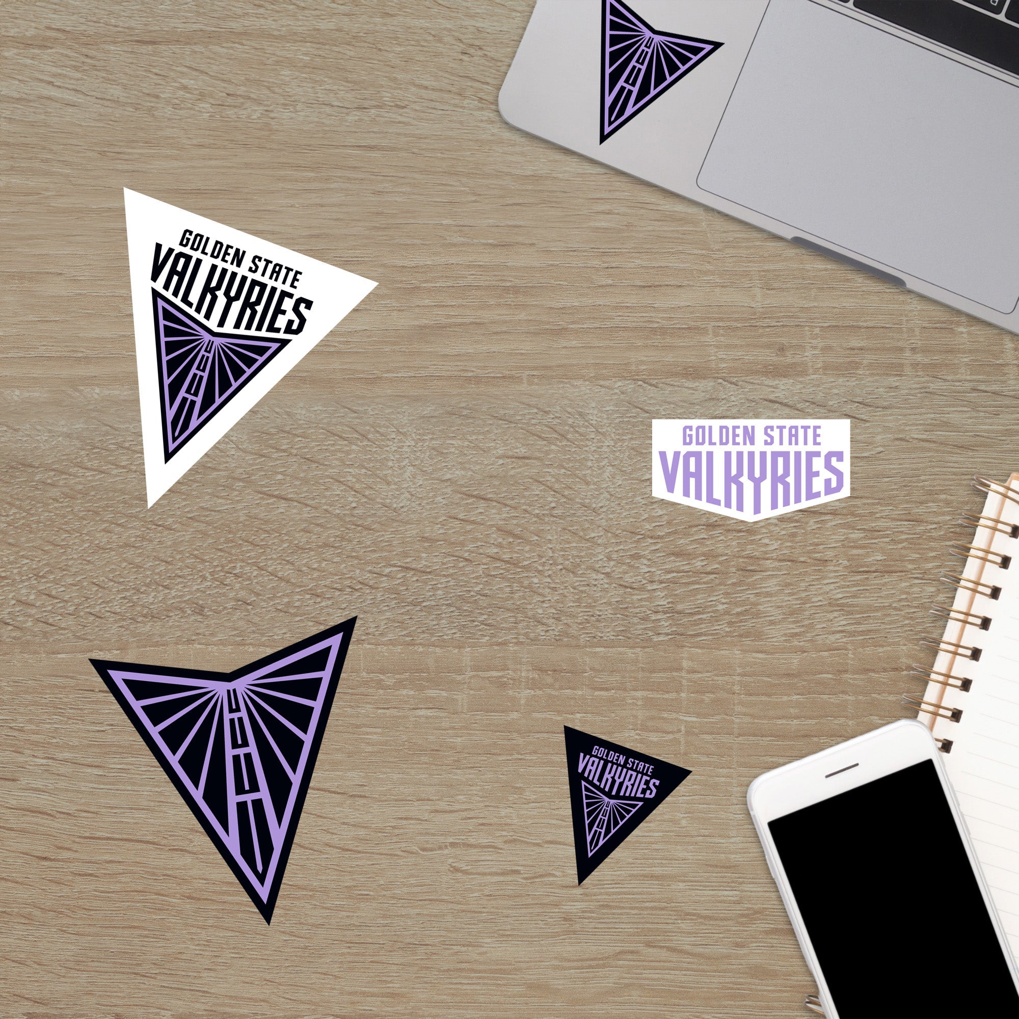 Golden State Valkyries - 5 Logo Minis (Mixed Sizes) - Official WNBA - Reusable Vinyl Decals