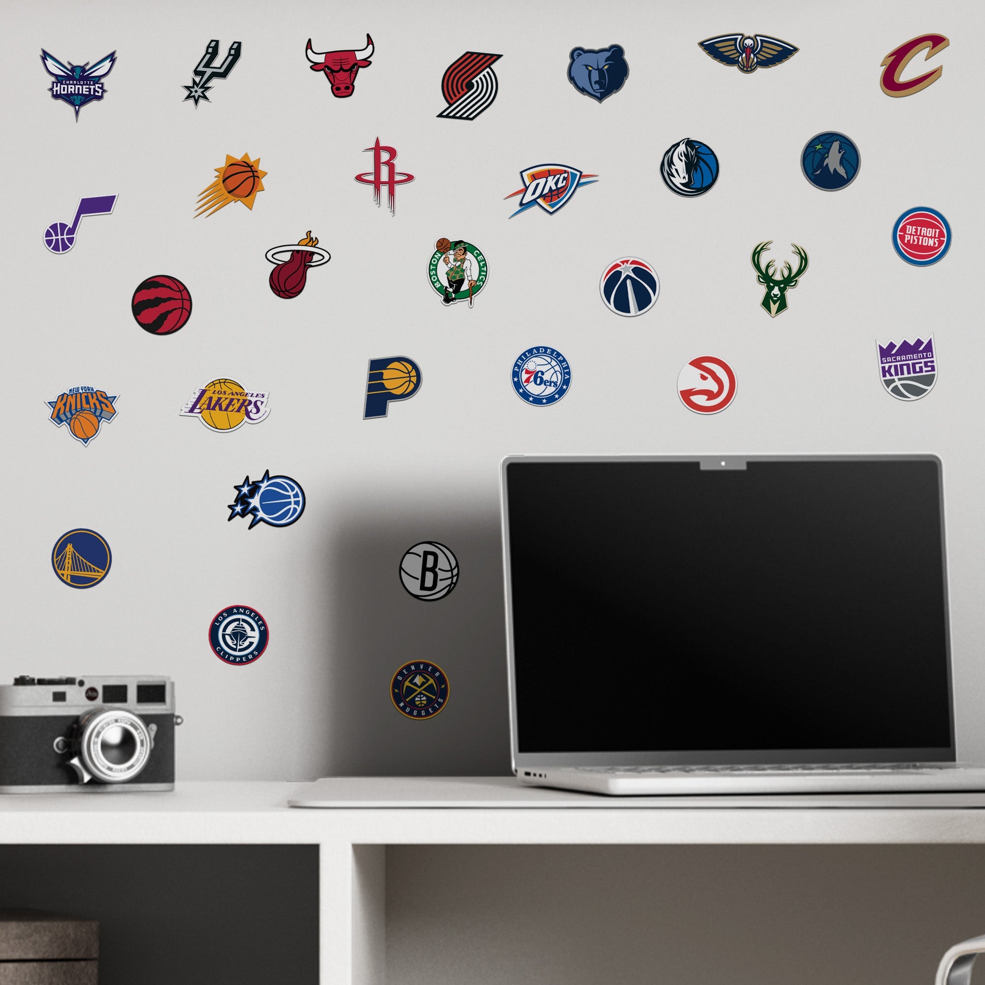 NBA Team Logos - Minis Collection (Mixed Sizes) - Official NBA - Reusable Vinyl Decals