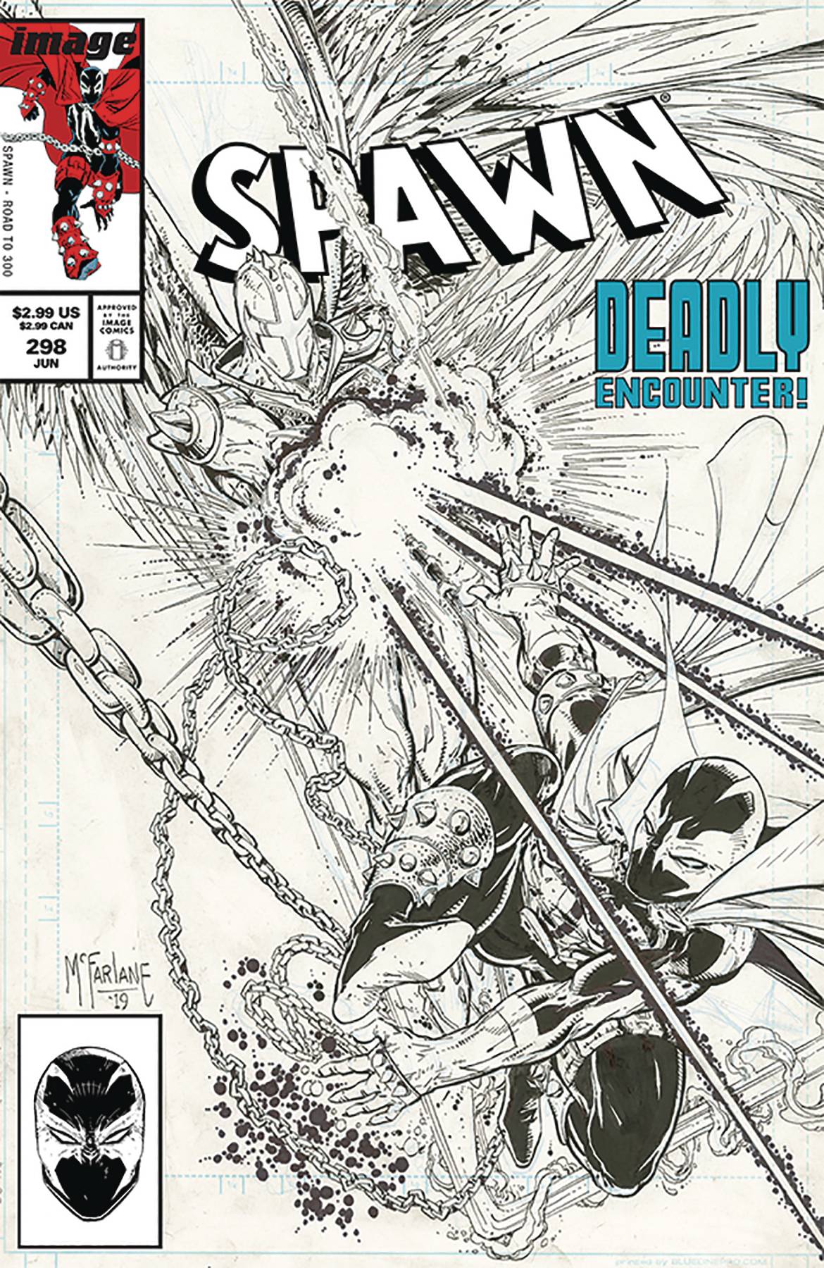 SPAWN #298 C B&W Todd MCFARLANE Amazing Spider-Man 298 Homage Variant (06/26/2019) IMAGE