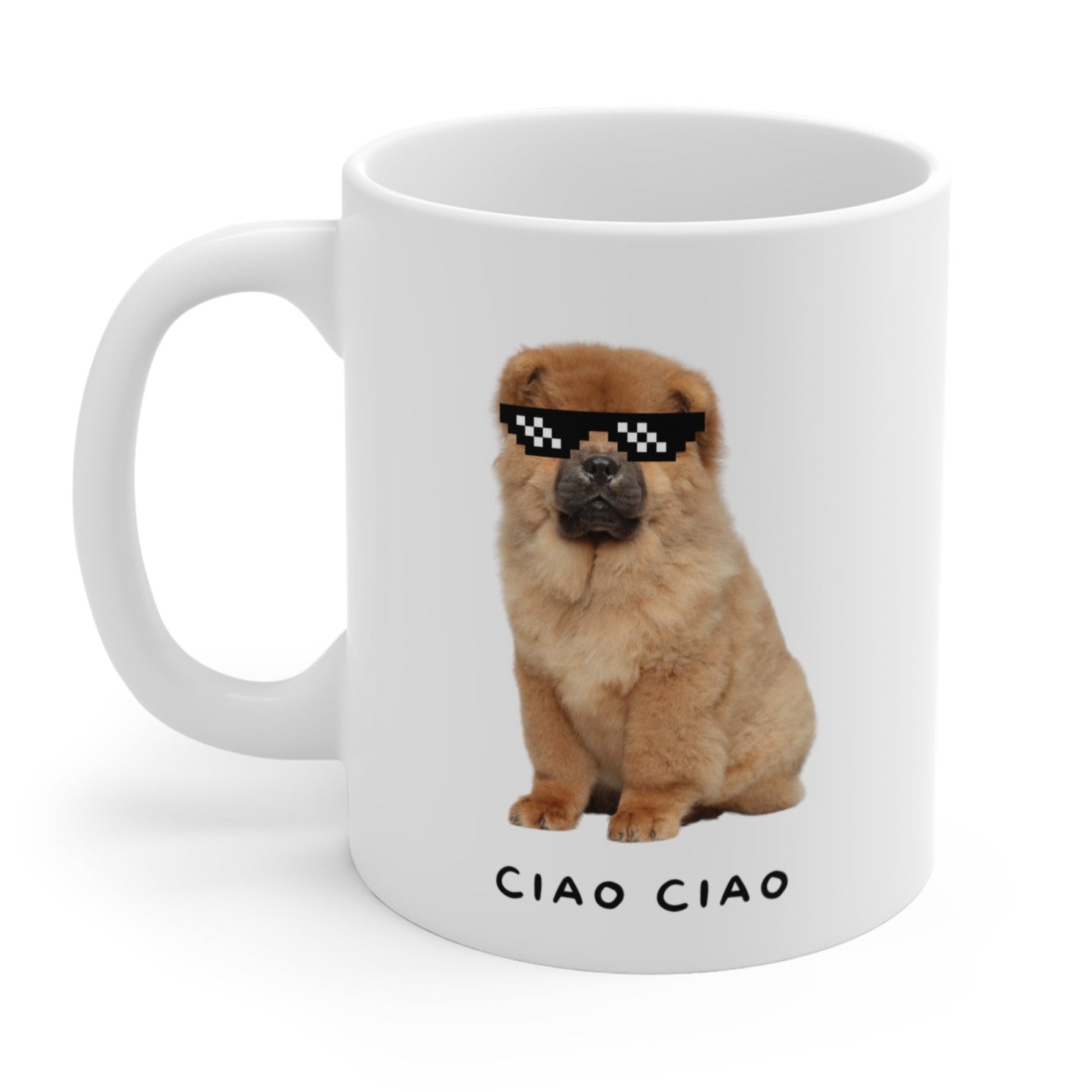 Chow Chow in Pixel Sunglasses Mug