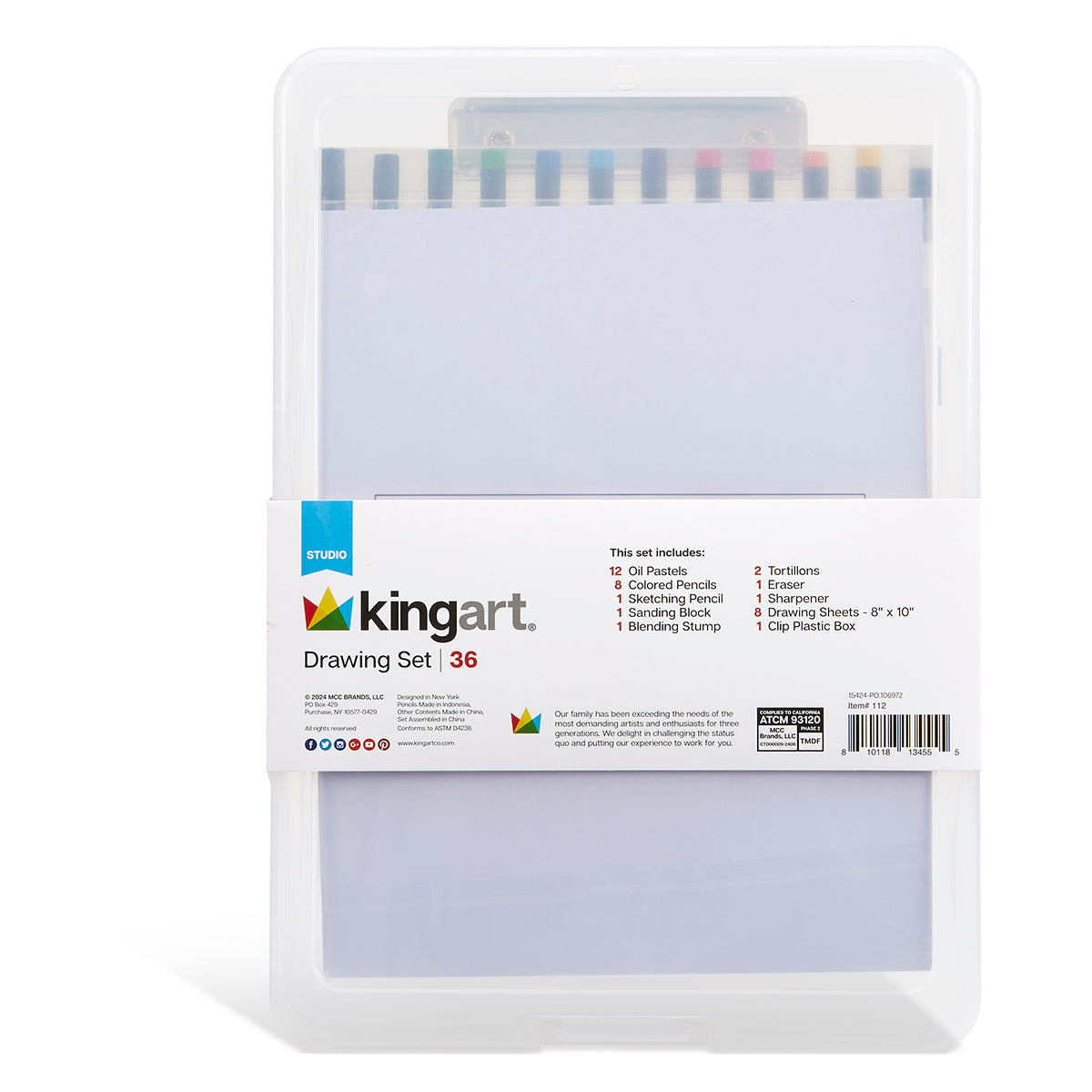 Drawing Set with Drawing Board Case, 36 pc