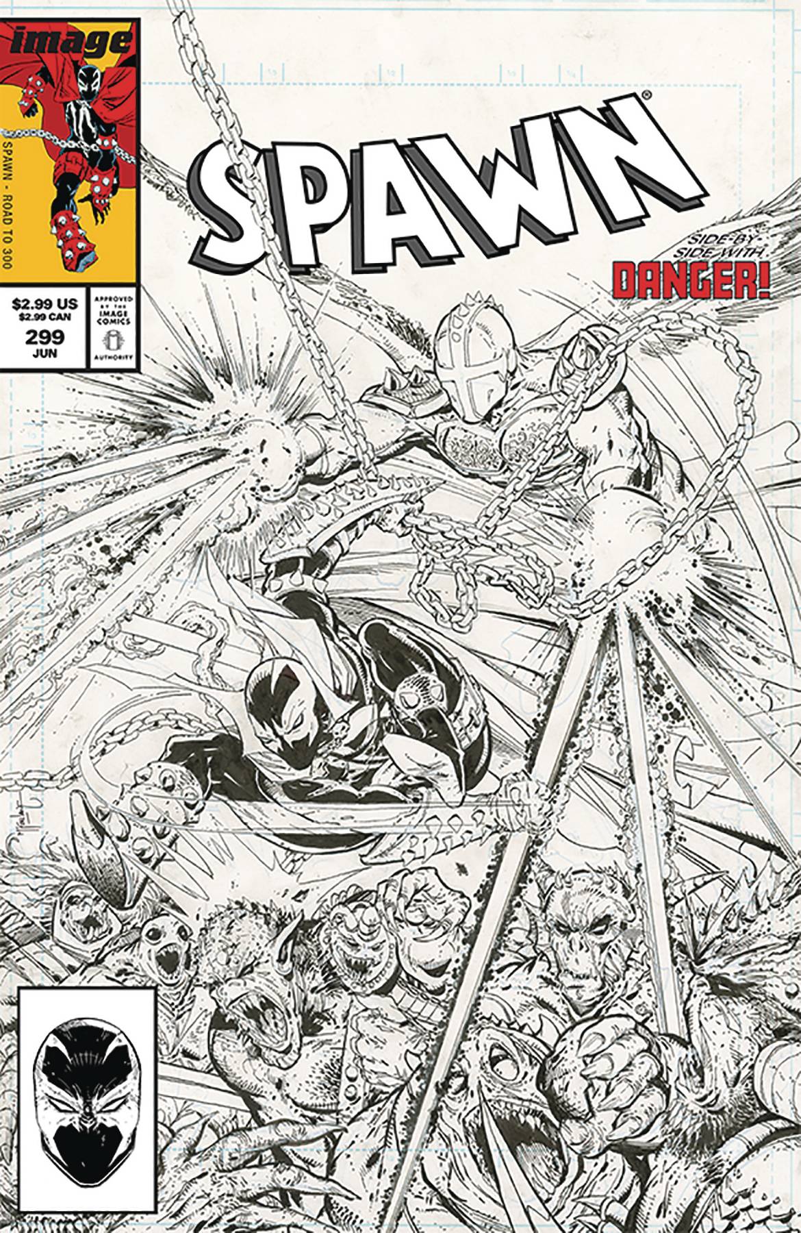 SPAWN #299 C B&W Todd MCFARLANE Variant Amazing Spider-Man 299 Homage (07/31/2019) IMAGE