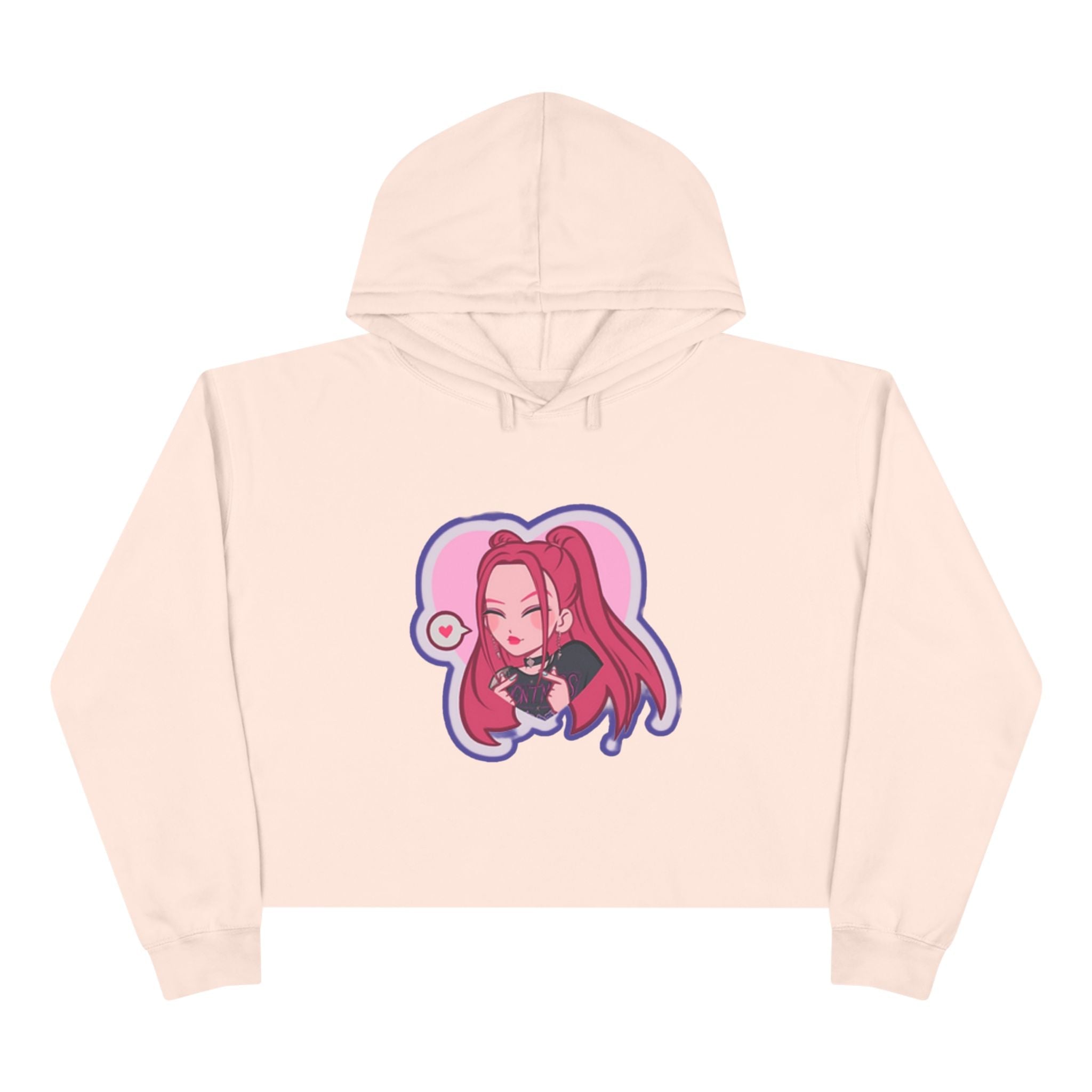 Idol style 3 Crop Hoodie, Stylish Anime Apparel, Cute Hooded Sweatshirt, Streetwear Crop Top, Trendy Women's Fashion Top