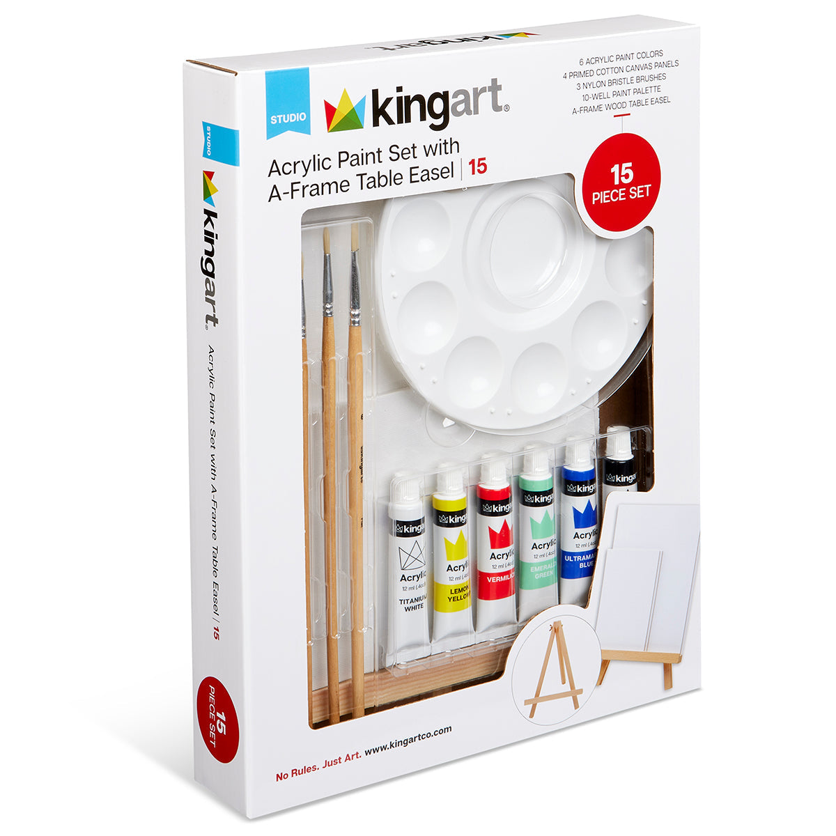 Acrylic Paint Easel Set 15 pc