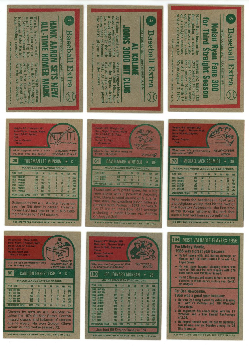 1975 TOPPS BASEBALL COMPLETE SET BREAK - 15 CARDS PER BOX! INCLUDES 1 OR MORE HOFER!
