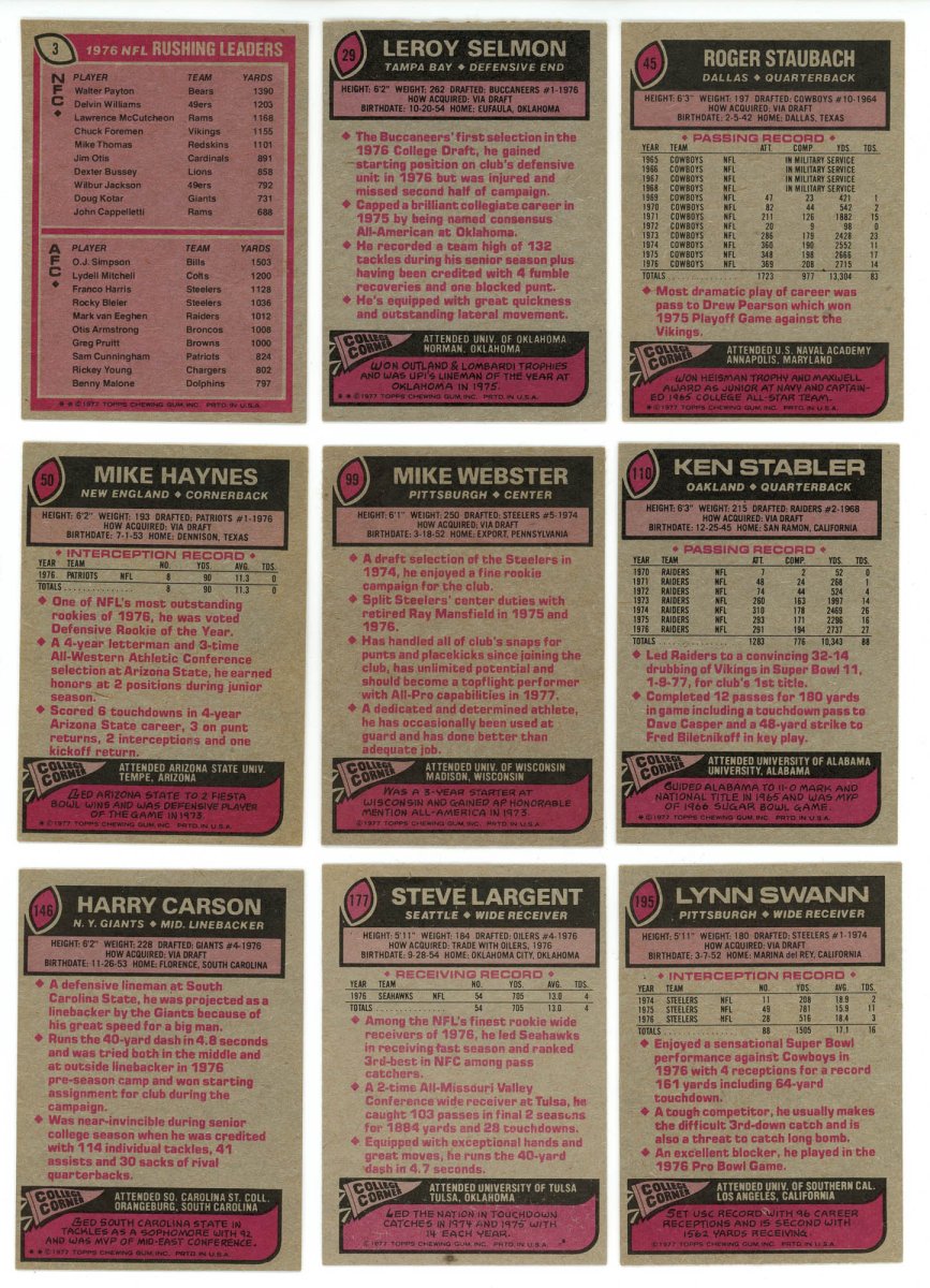 1977 TOPPS FOOTBALL COMPLETE SET BREAK - 19 CARDS PER BOX! 2 HOFERS PER BOX!