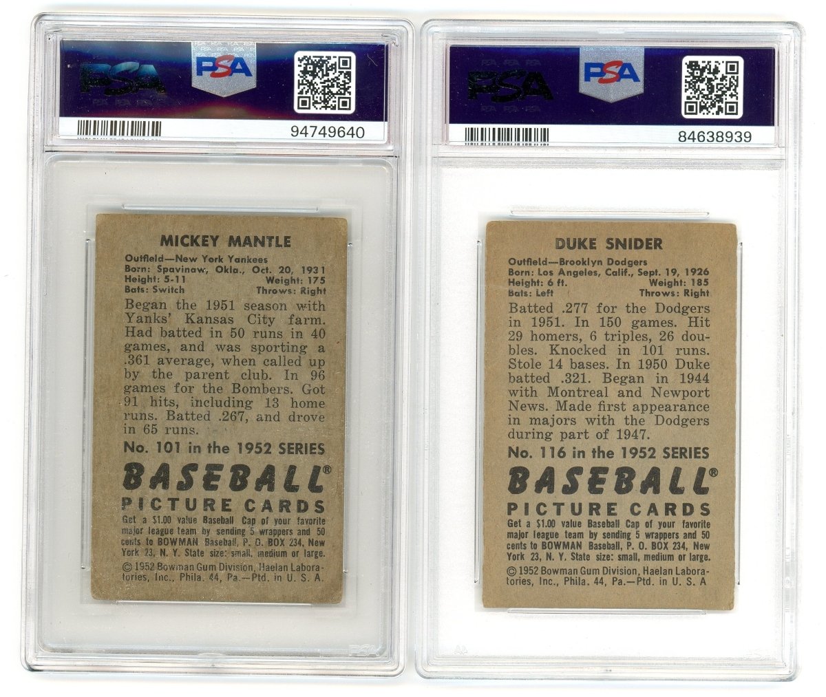 1952 BOWMAN BASEBALL COMPLETE GRADED SET BREAK - 2 GRADED CARDS PER BOX!